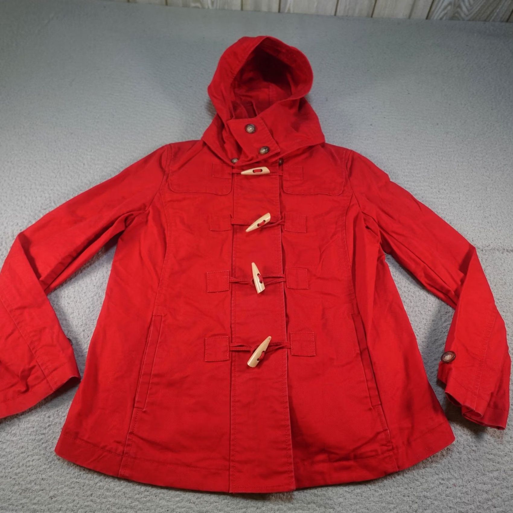 Nautica Nautica Coat Womens M Red Hooded Parka Short Coat Zip Pockets Casual Travel Fall Spring Womens Size M / US 6-8 / IT 42-44 - 2 Thumbnail