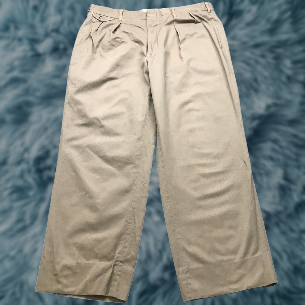 Brooks Brothers VINTAGE Brooks Brothers Dress Pants Mens 36x28 Twill Khaki Loose Fit Light Brown Pants Mens Brown" Size US 36 / EU 52 - 1 Thumbnail