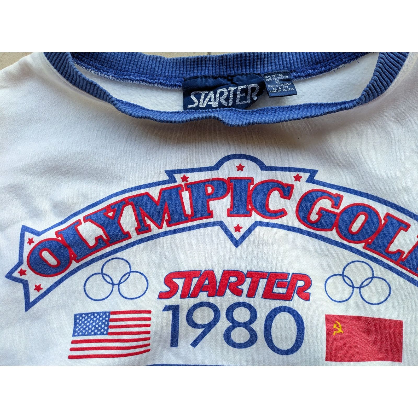 NHL Winter Olympic STARTER 1980 Miracle USA Soviet sweat hockey Size US XL / EU 56 / 4 - 5 Thumbnail