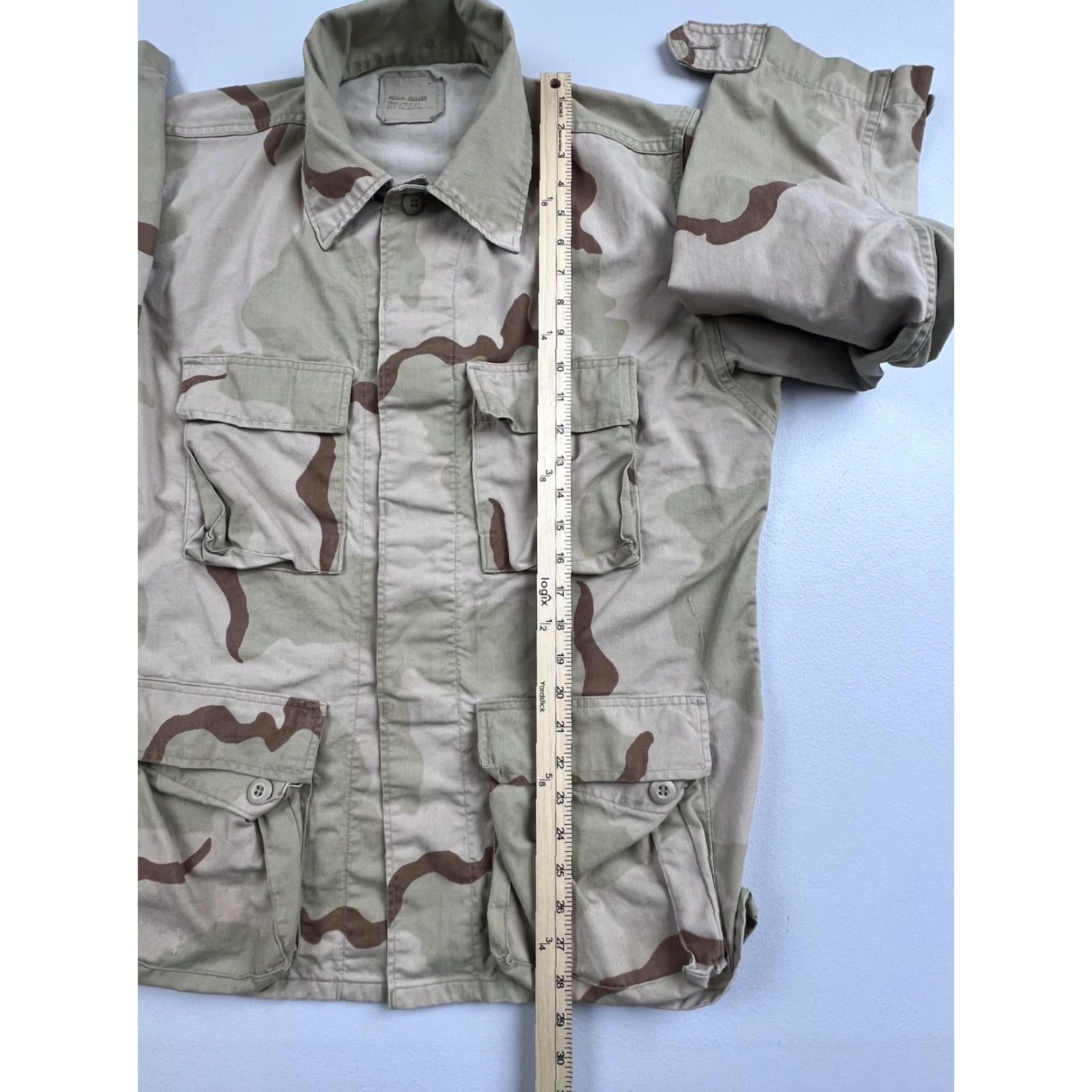 Vintage VINTAGE Military Jacket Mens M Beige Camouflage Desert BDU Field Button Pockets Size US M / EU 48-50 / 2 - 5 Thumbnail