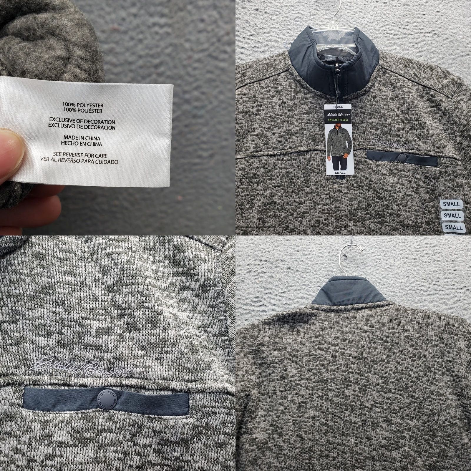 Eddie Bauer Eddie Bauer Mens S Warm Sweater Multi Fleece Knit 1/4 Zip Pullover Size US S / EU 44-46 / 1 - 8 Thumbnail