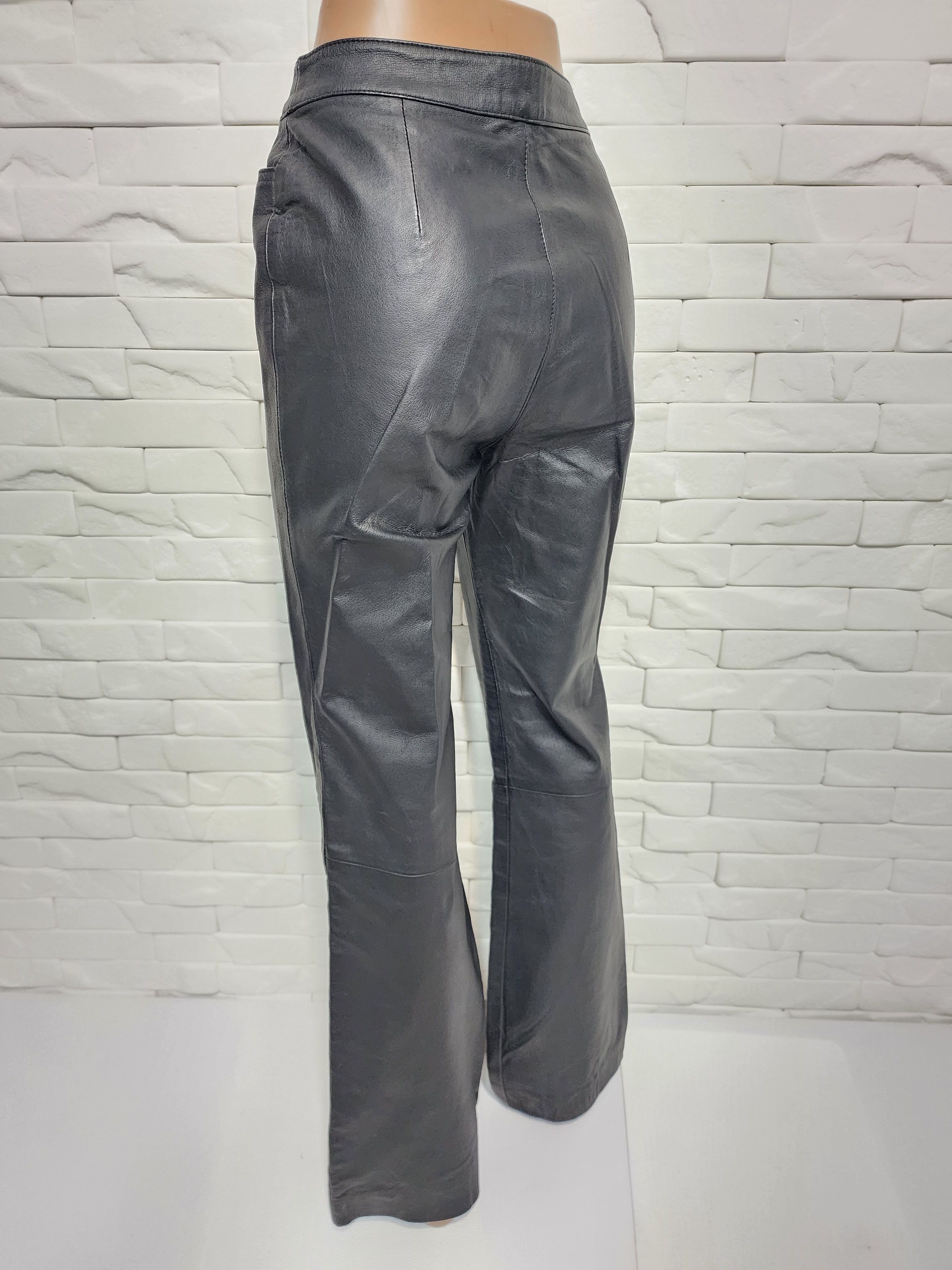 Genuine Leather Black Leather Pants: Women's Genuine Leather Trousers Size 27" / US 4 / IT 40 - 7 Thumbnail