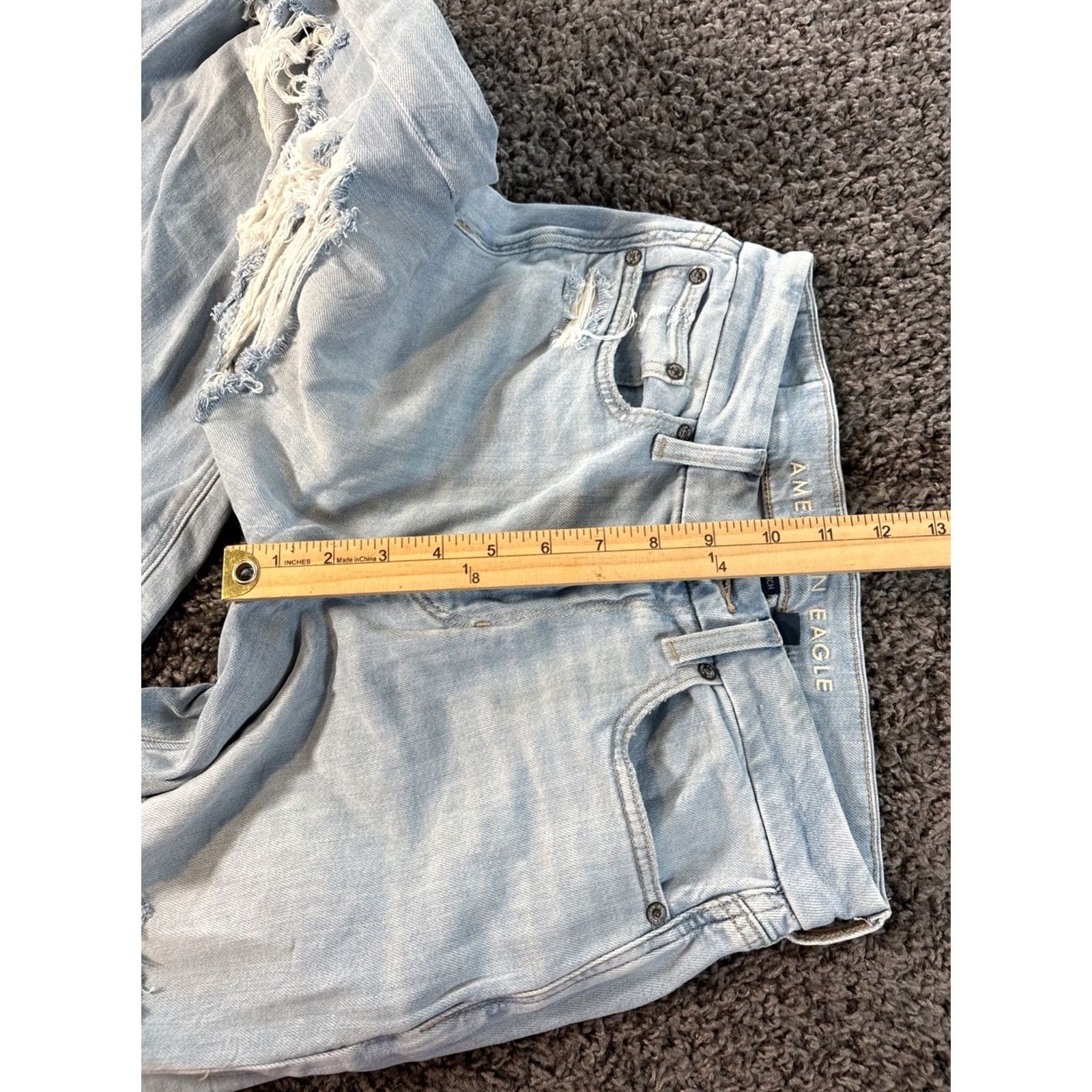 American Eagle Outfitters VINTAGE American Eagle Outfitters Jeans 4 Short Blue Super High Rise Baggy Wide Leg Distressed Jeans Women 90s Y2K Curvy Inseam 29 Womens Size 27" / US 4 / IT 40 - 5 Thumbnail