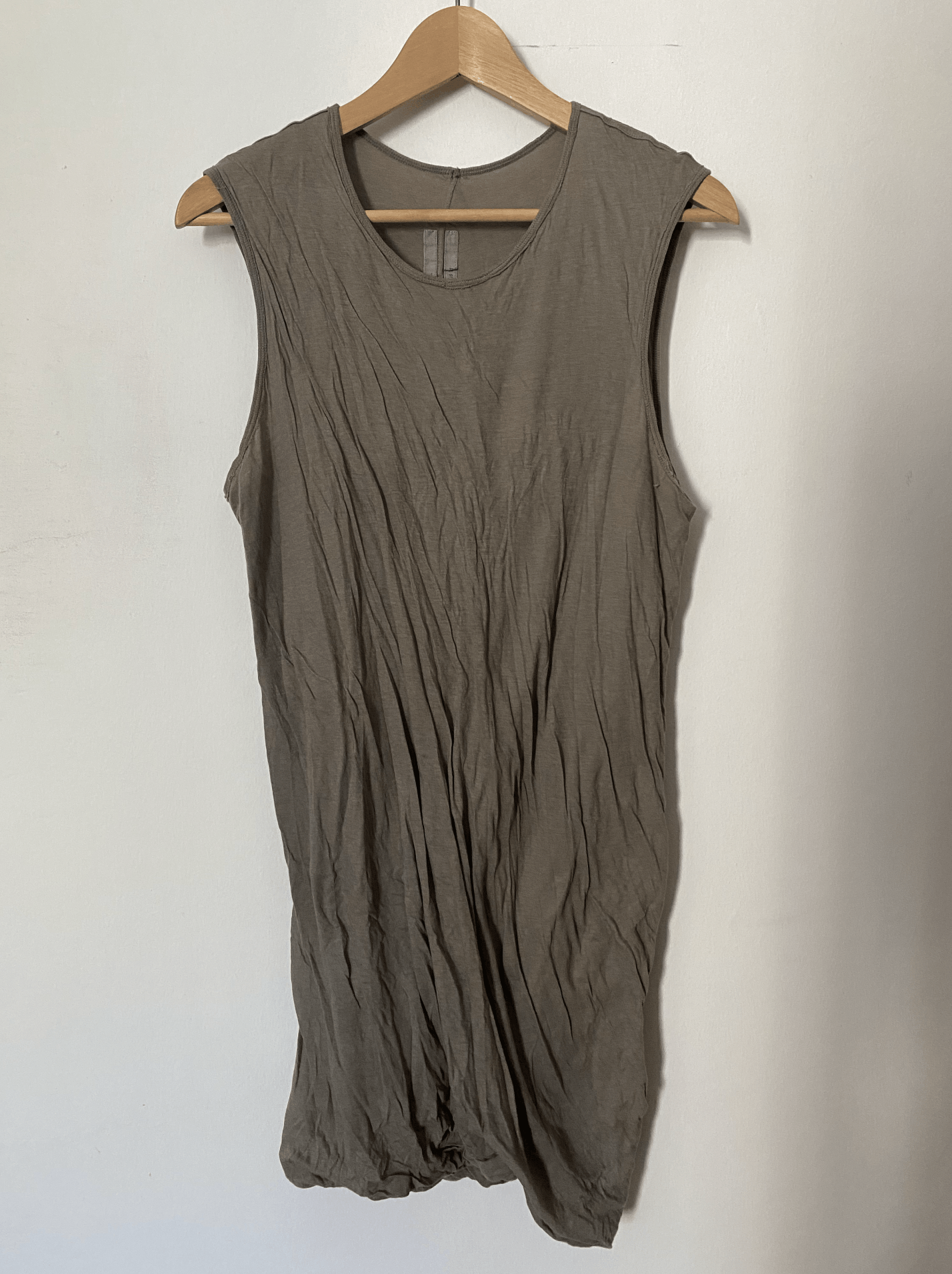 image of Rick Owens Grey Double Tank Top Xs in Dust Grey, Men's