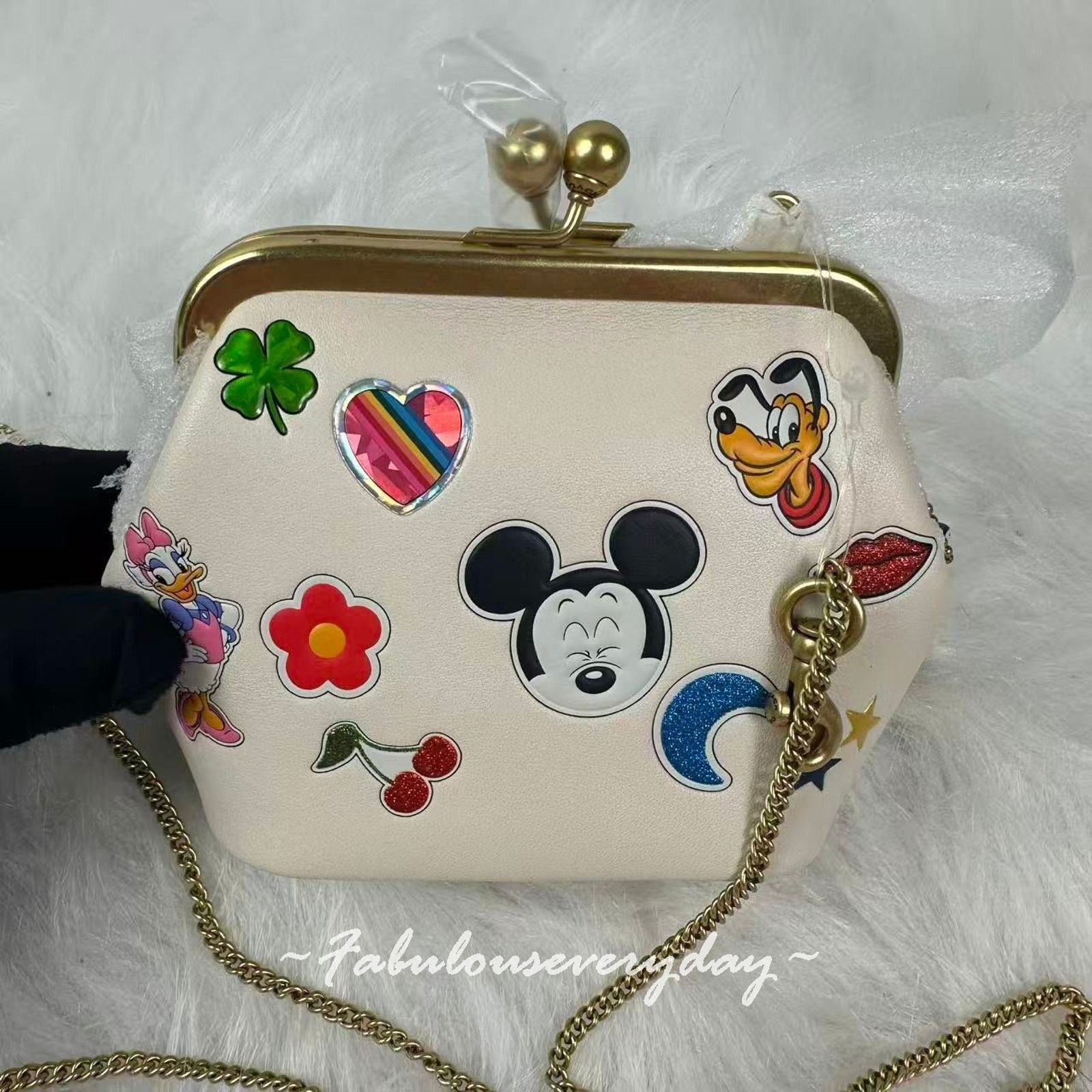 Coach Disney X Coach Kisslock Frame Bag 10 Sticker Print Leather Size ONE SIZE - 2 Thumbnail