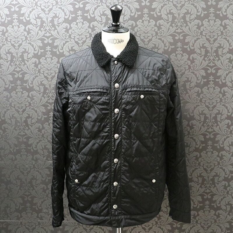 image of Chrome Hearts Quilted Nylon Boa Jacket in Black, Men's (Size Large)