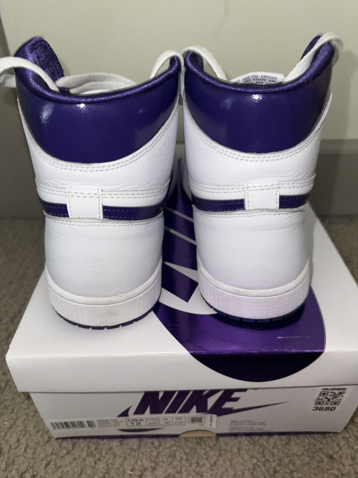 Jordan Brand × Nike Jordan 1 High Court Purple Size US 10.5 / EU 43-44 - 4 Thumbnail