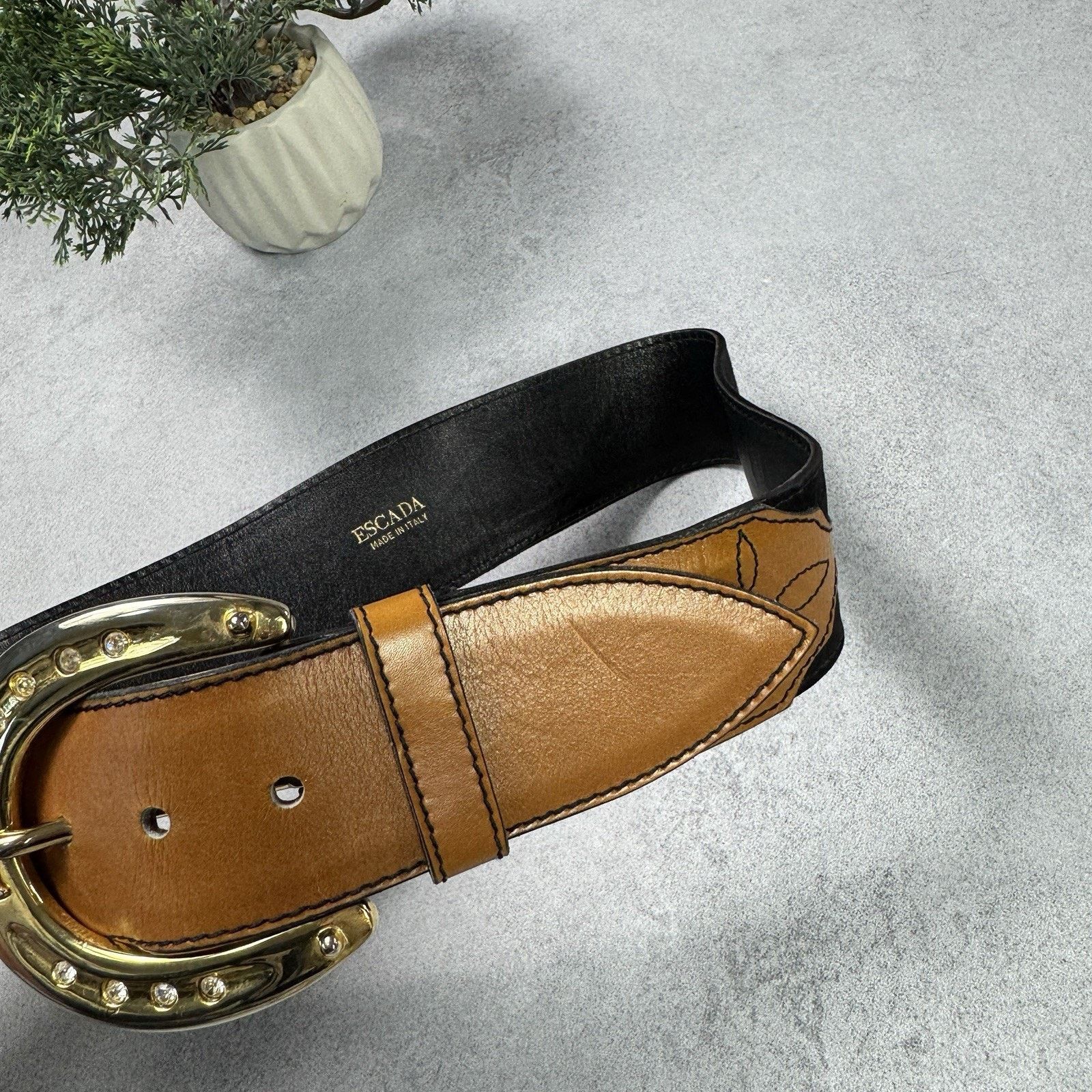 Escada Escada Women Leather Belt Avant Garde Size 38 Size ONE SIZE - 3 Thumbnail