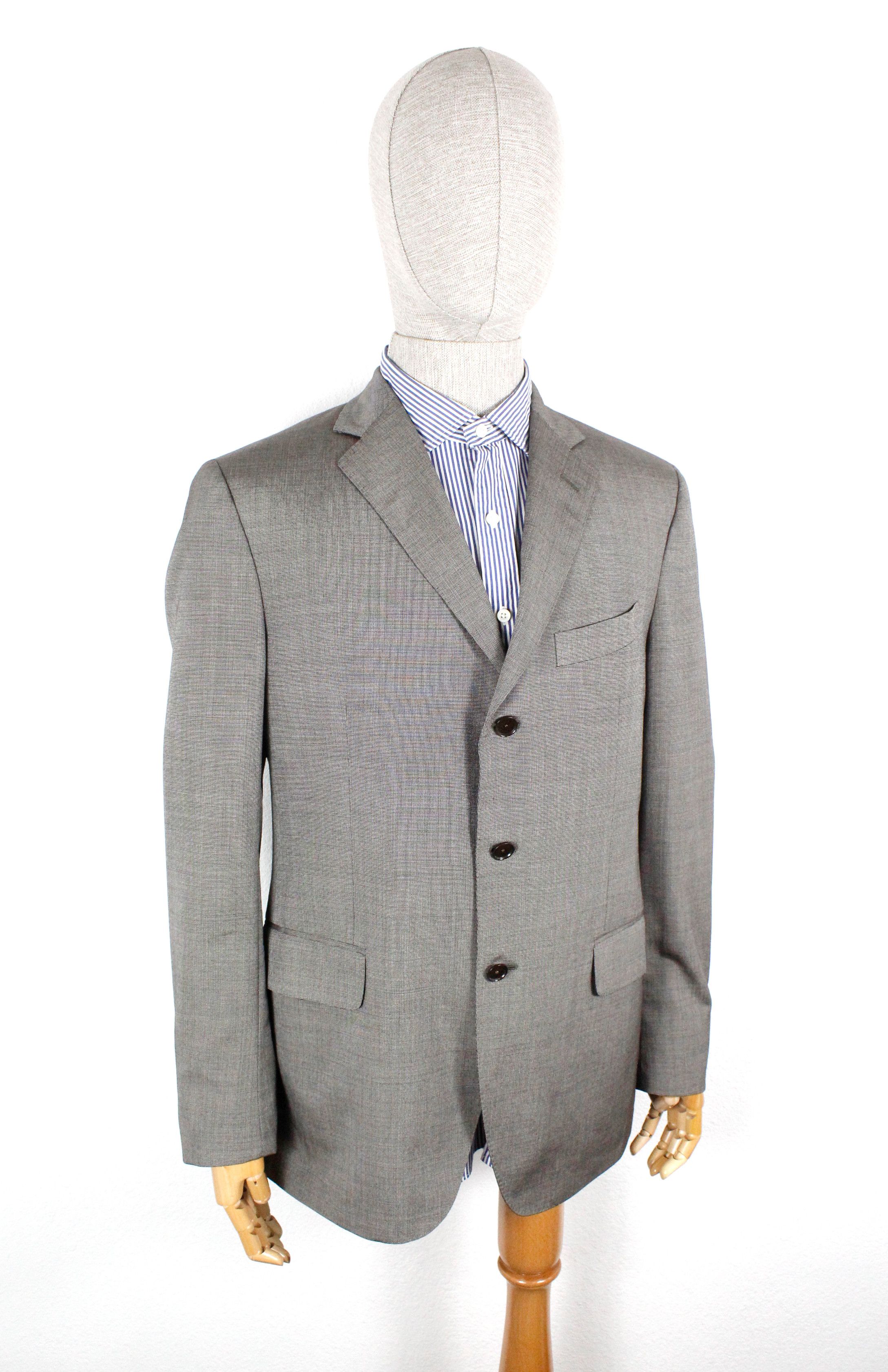 Boglioli Wool Silk Gray Dress Formal Suit 54