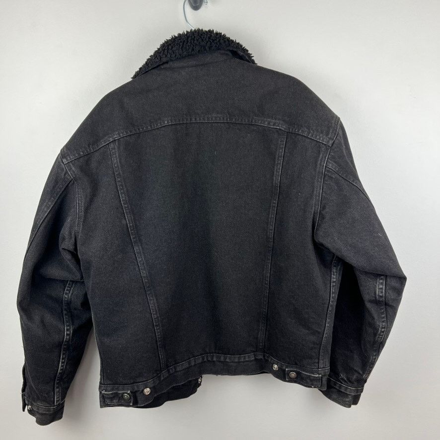 Levi's Levi's Authentic Sherpa Trucker Black Denim Jacket Size L Size US L / EU 52-54 / 3 - 6 Thumbnail