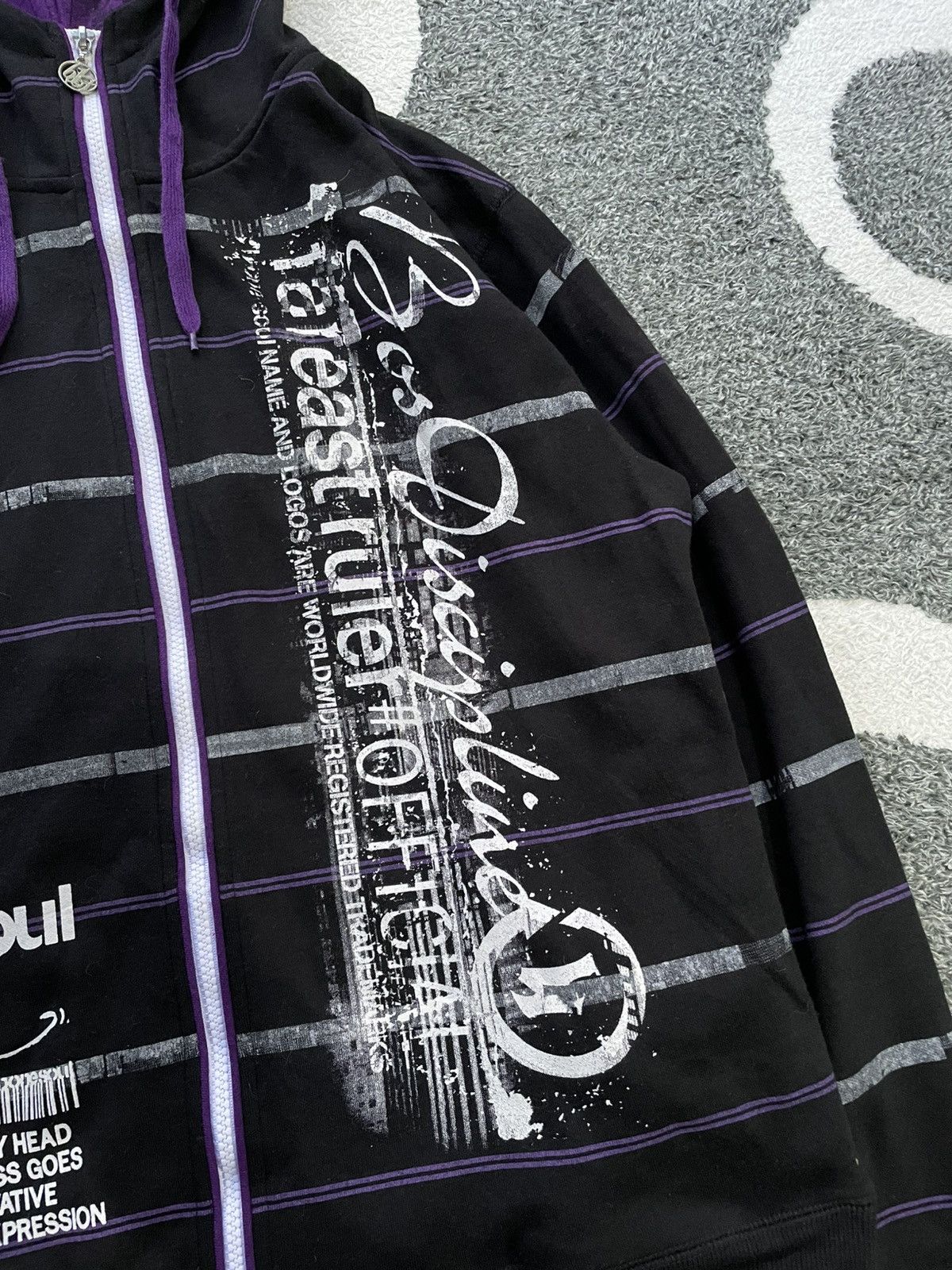 Japanese Brand B-ONE SOUL JAPAN STENCIL GRAPHIC ZIP HOODIE Size US M / EU 48-50 / 2 - 5 Thumbnail