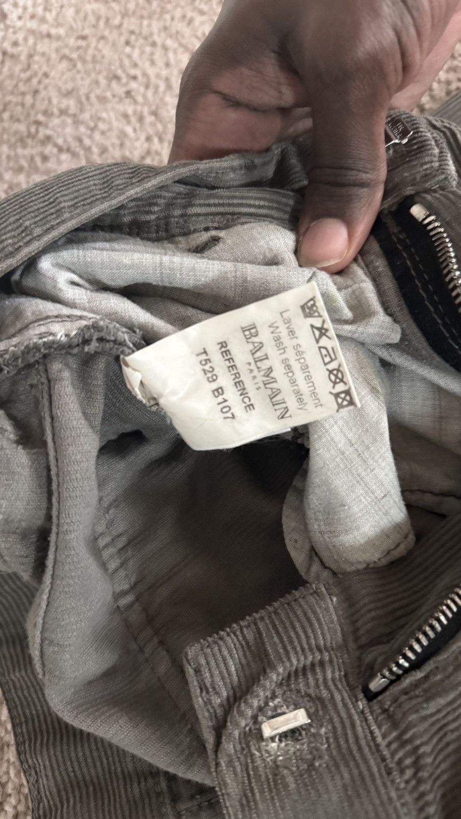 Double-Zip Corduroy Bikers