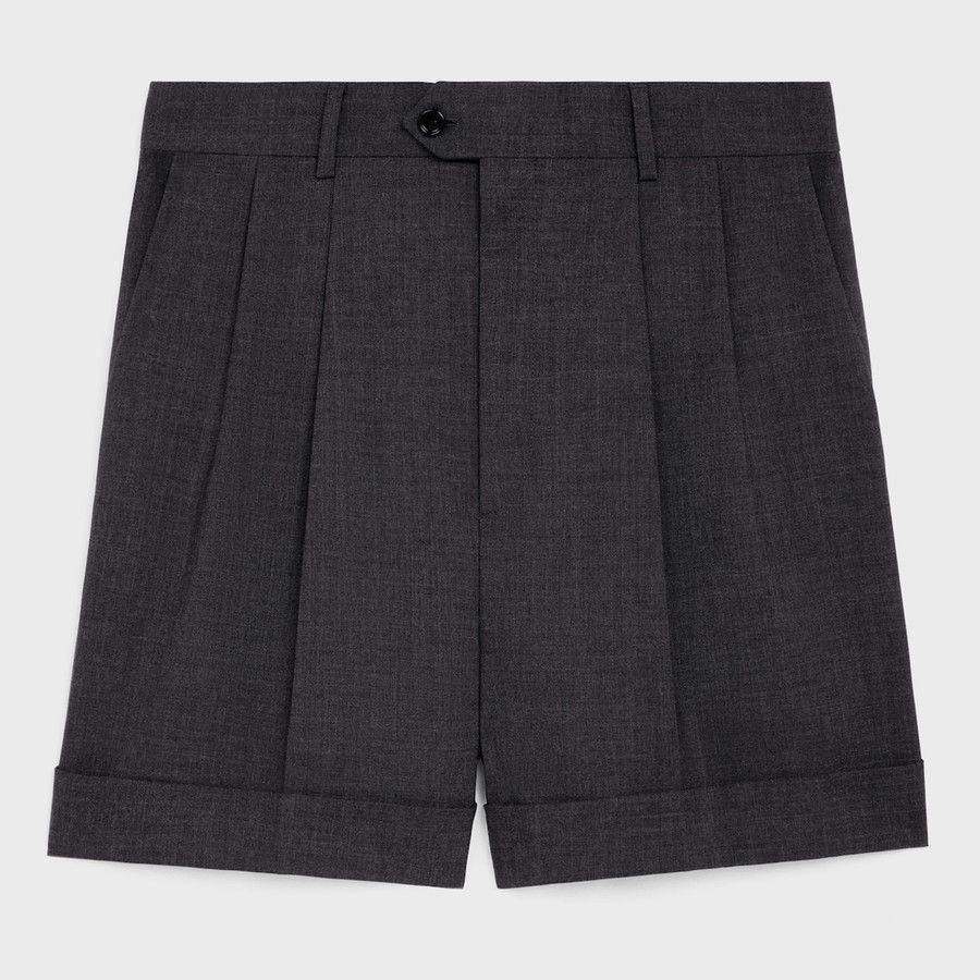 Celine o1d2blof0226 School Boy Wool Shorts in Gray Size US 34 / EU 50 - 1 Thumbnail