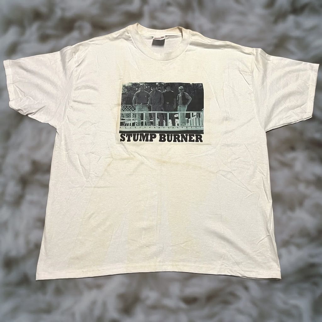 Hanes VINTAGE Stump Burner T Shirt Mens XL Rock Band Graphic Hanes White Cotton Blend Crew Neck Short Sleeve Graphic Print 90s Size US XL / EU 56 / 4 - 1 Thumbnail