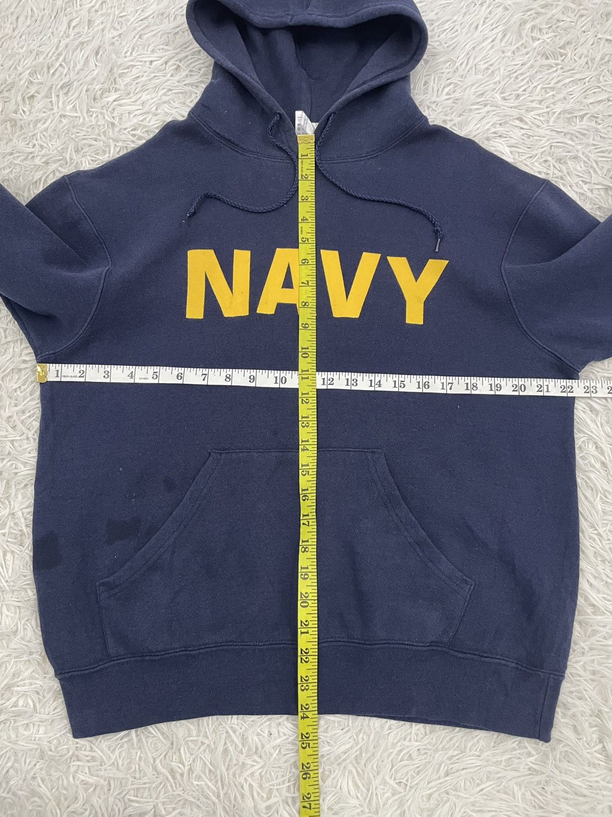 Soffe Vintage Navy Printed Hoodie By Soffe Size US M / EU 48-50 / 2 - 5 Thumbnail