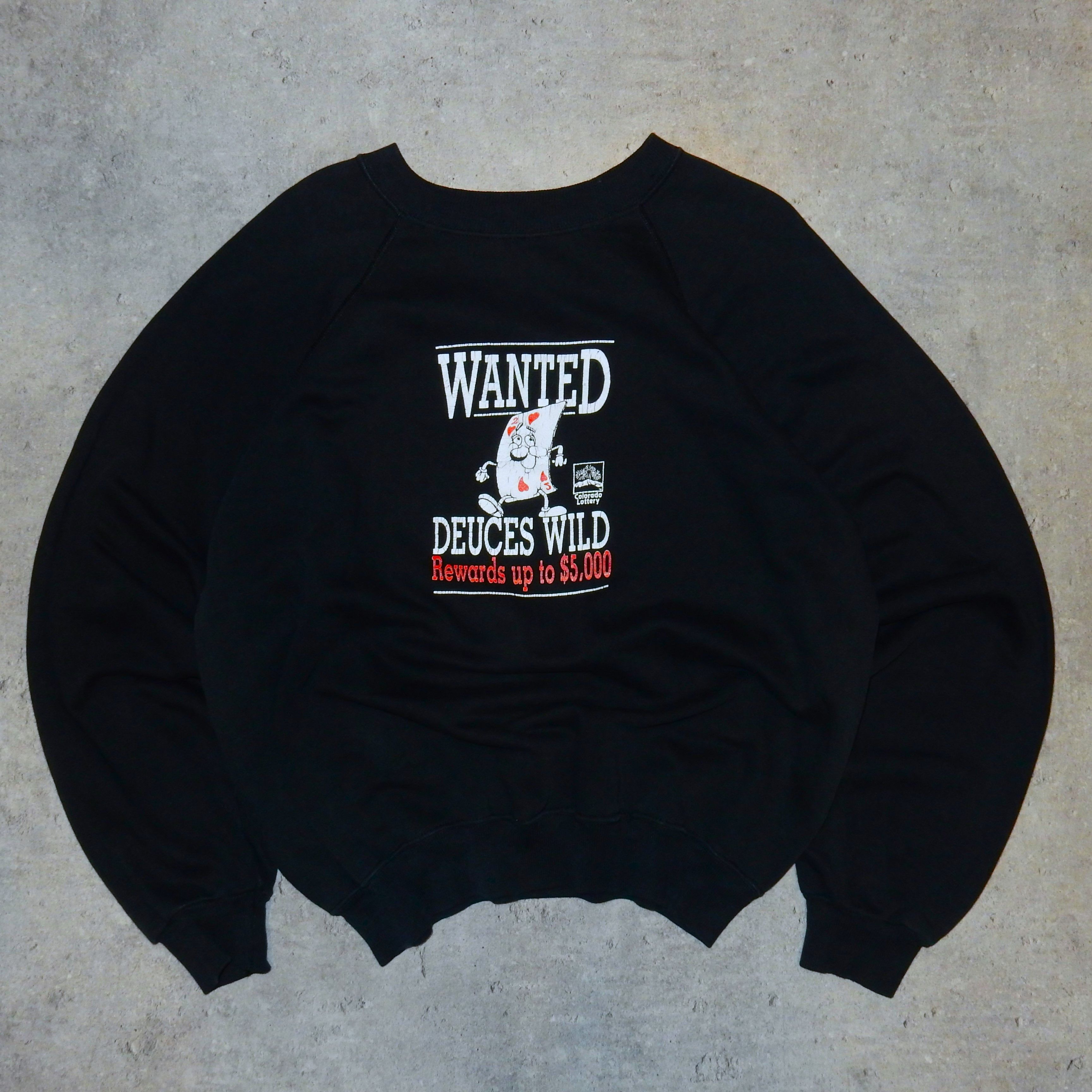 Hanes × Vintage Vintage Wanted black sweatshirt - XL Size US XL / EU 56 / 4 - 1 Thumbnail