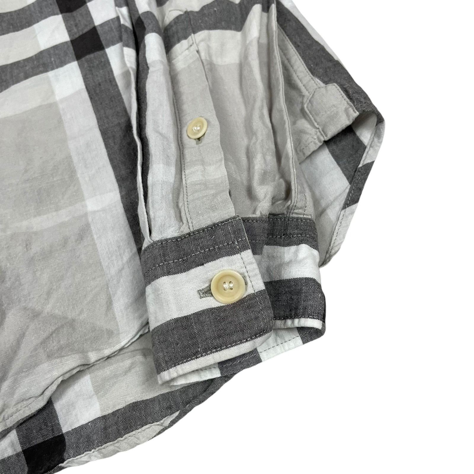 Burberry Burberry Brit Men's Gray Plaid Collared Long Sleeve Shirt XS Size US XS / EU 42 / 0 - 2 Thumbnail