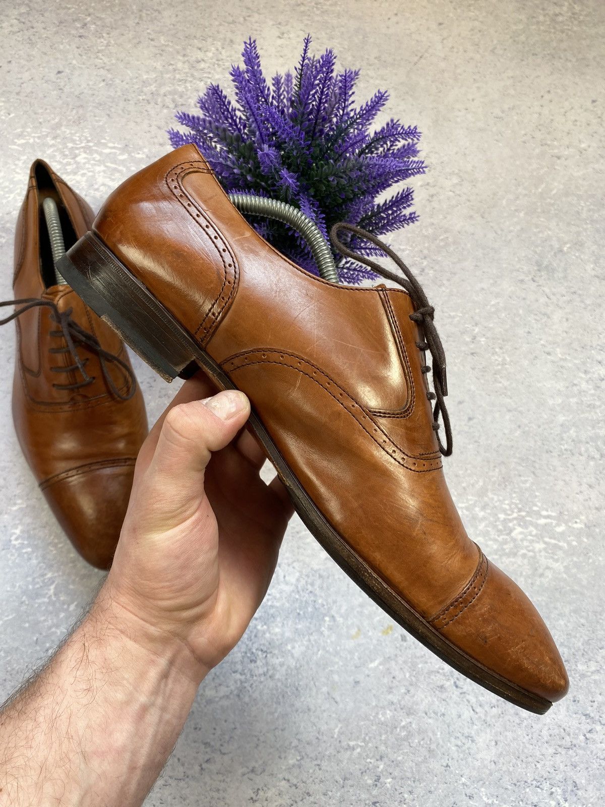 Russell & Bromley Russel and Bromley Men’s Brown Leather Brouge Size 9.5 Size US 9.5 / EU 42-43 - 17 Thumbnail