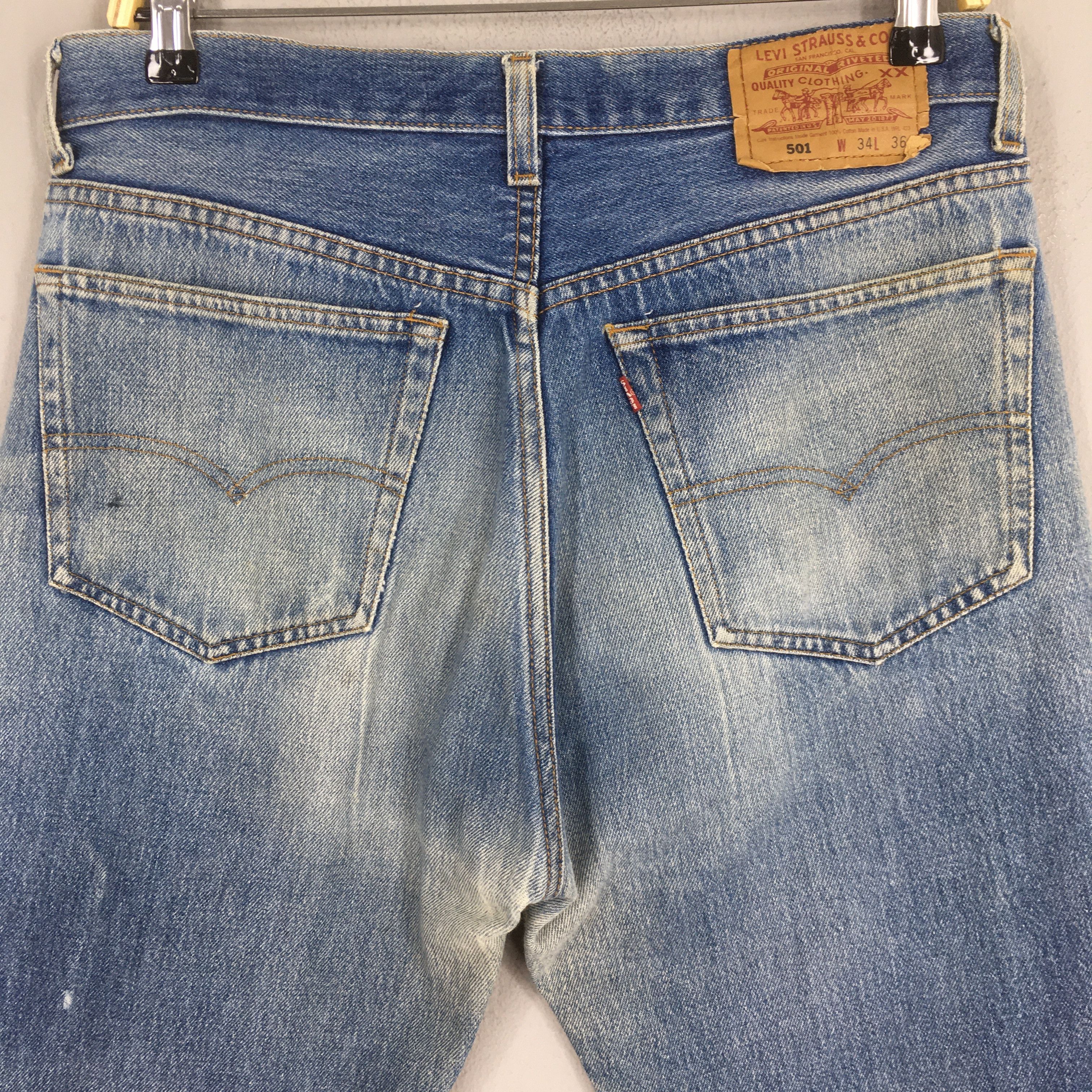 Levi's Size 31x29 Vintage 80s Levi's 501 Faded Blue Jeans S1632 Size US 31 - 8 Thumbnail