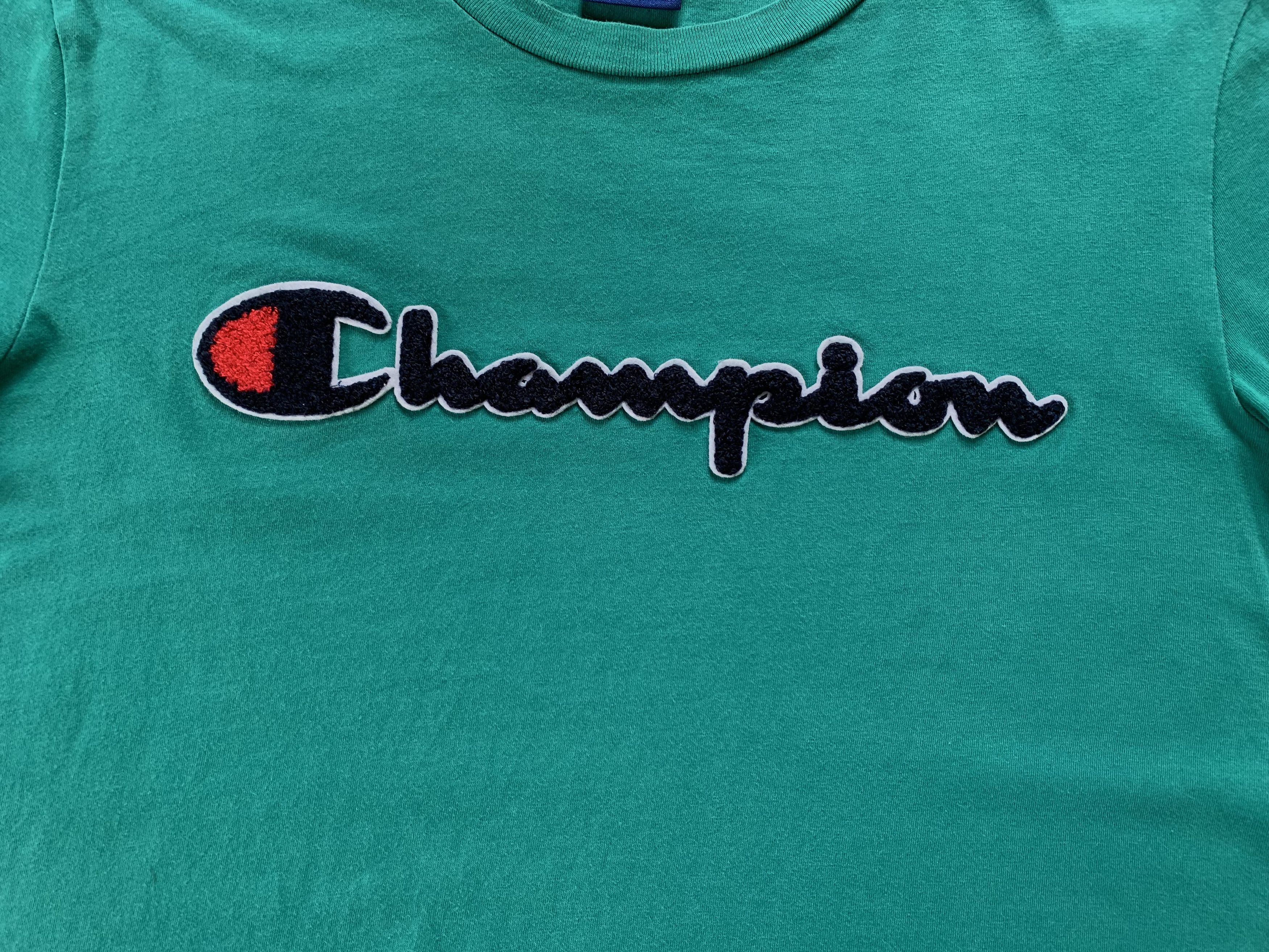 Champion × Vintage Champion Turquoise Vintage Big Logo Cotton T-Shirt Size US XS / EU 42 / 0 - 5 Thumbnail