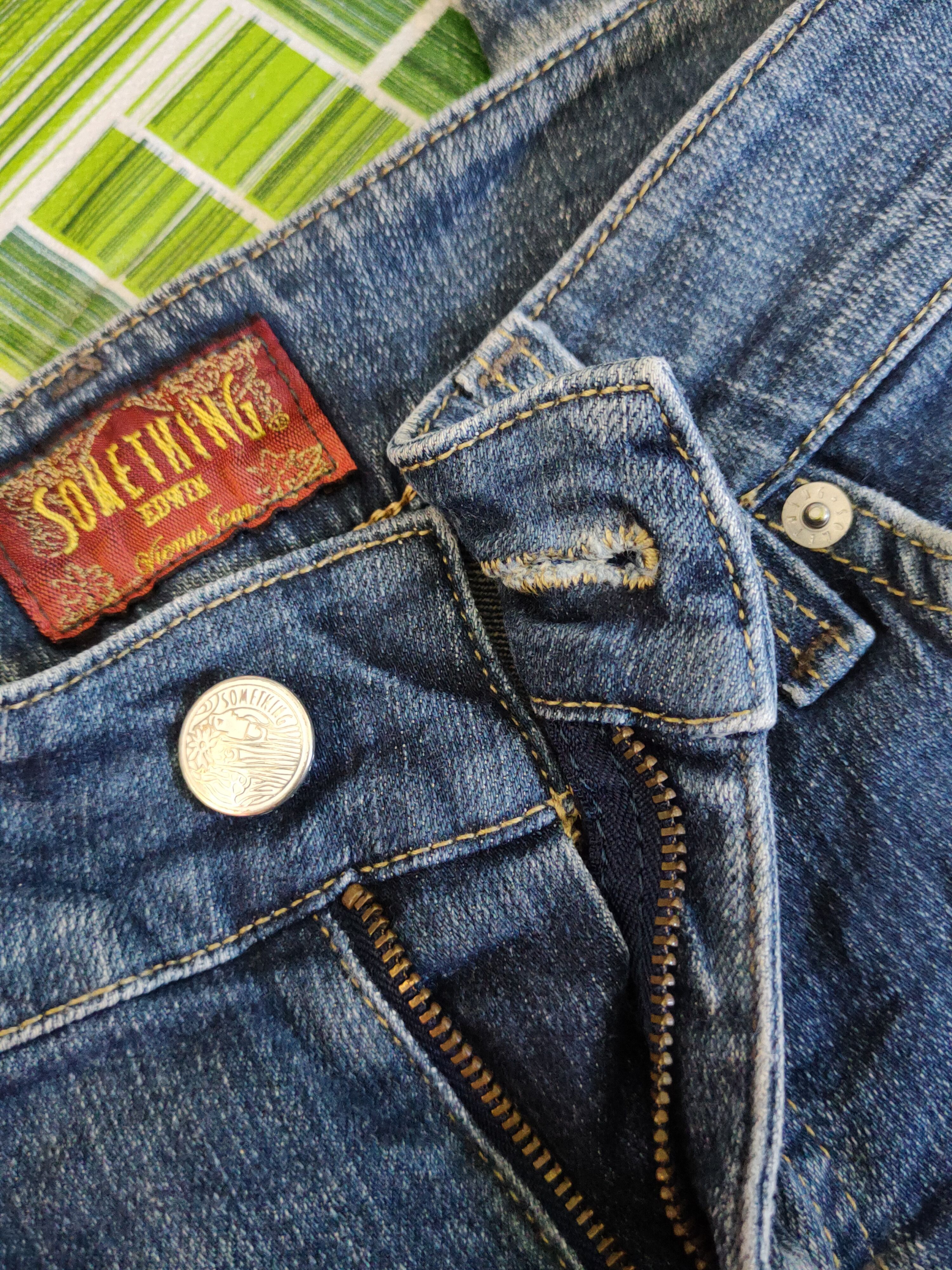 Edwin Something - Edwin Blue Faded Distressed Ripped Jeans #S1808 Size 29" - 13 Thumbnail