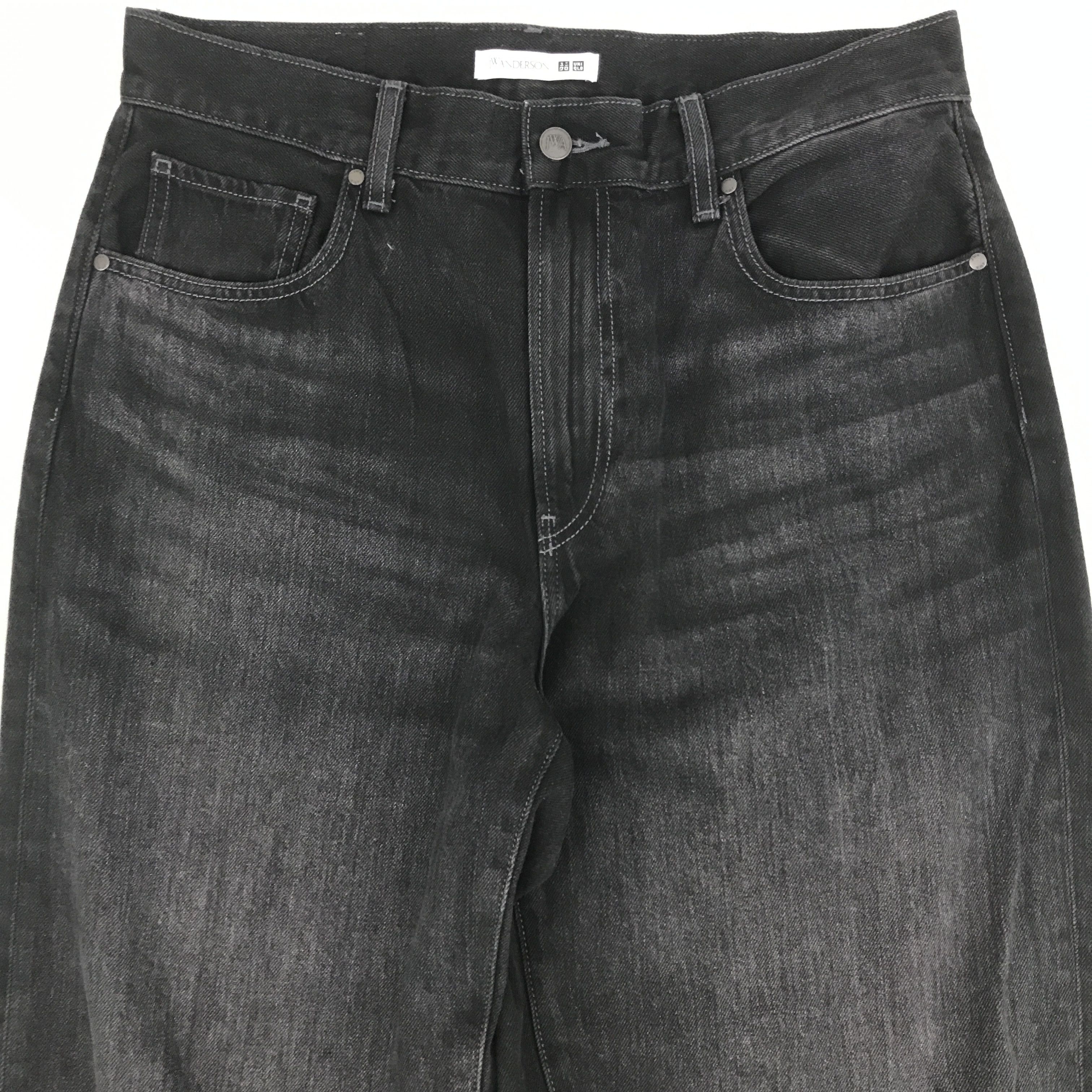 JW Anderson × Japanese Brand × Vintage Vtg JW Anderson x Uniqlo Baggy Black Denim pants Size US 33 - 2 Thumbnail