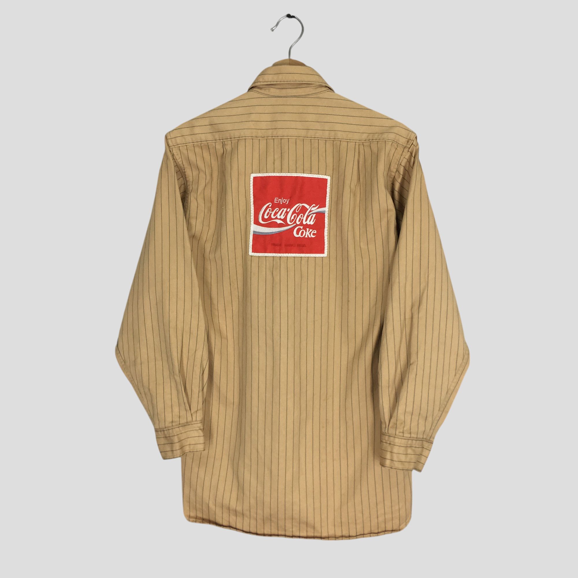 Coca Cola × Vintage Vintage 80s Coca Cola Worker Hickory Button Down Shirt Size US M / EU 48-50 / 2 - 2 Thumbnail