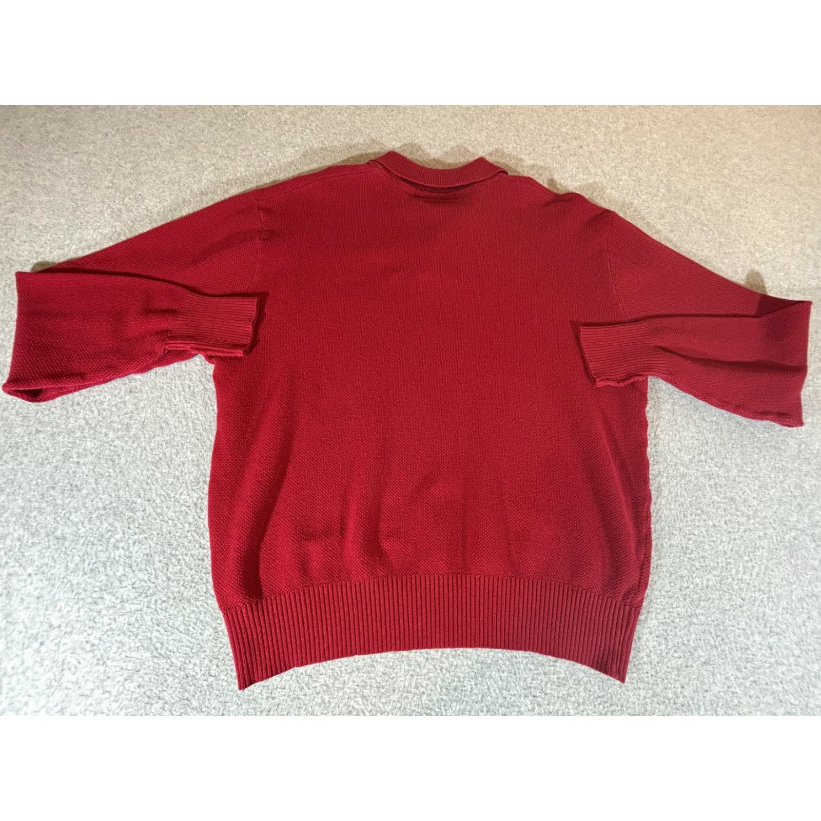 Polo Ralph Lauren Polo Ralph Lauren Sweater Mens XL Red Knit Collared Pullover Cotton Preppy Size US XL / EU 56 / 4 - 8 Thumbnail
