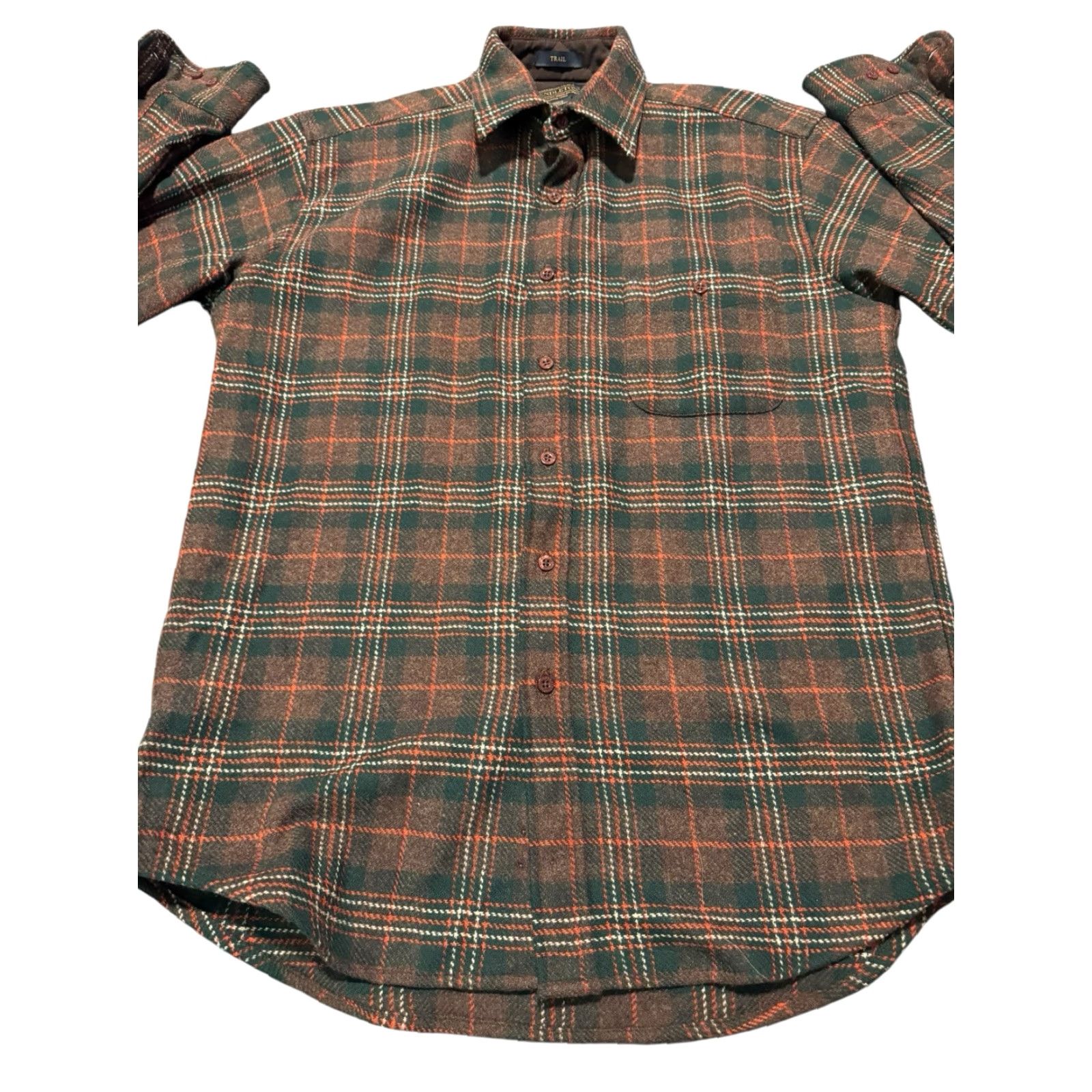 Pendleton Pendleton Trail Shirt Wool Plaid Multi Brown Flannel Suede Elbow Patches Men S Shirt Size S Size US S / EU 44-46 / 1 - 3 Thumbnail