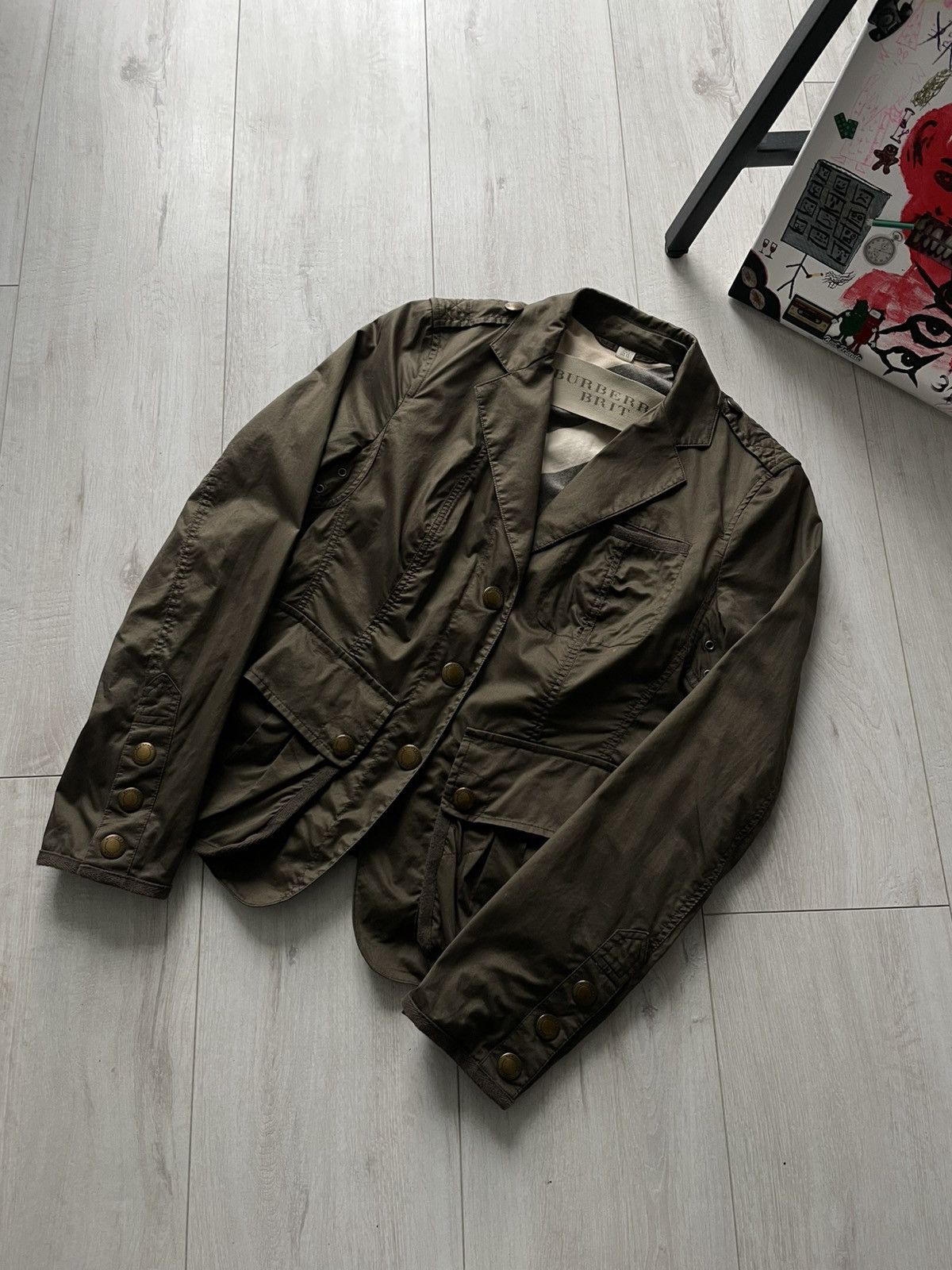 Burberry Burberry Brit Light Khaki Green Blazer Jacket Size XS / US 0-2 / IT 36-38 - 3 Thumbnail