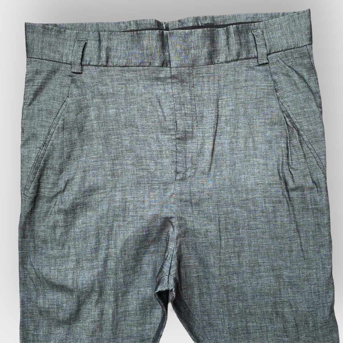 Haider Ackermann Cotton/Linen Blend Drop Crotch Cropped Stretch Pants Size US 34 / EU 50 - 2 Thumbnail