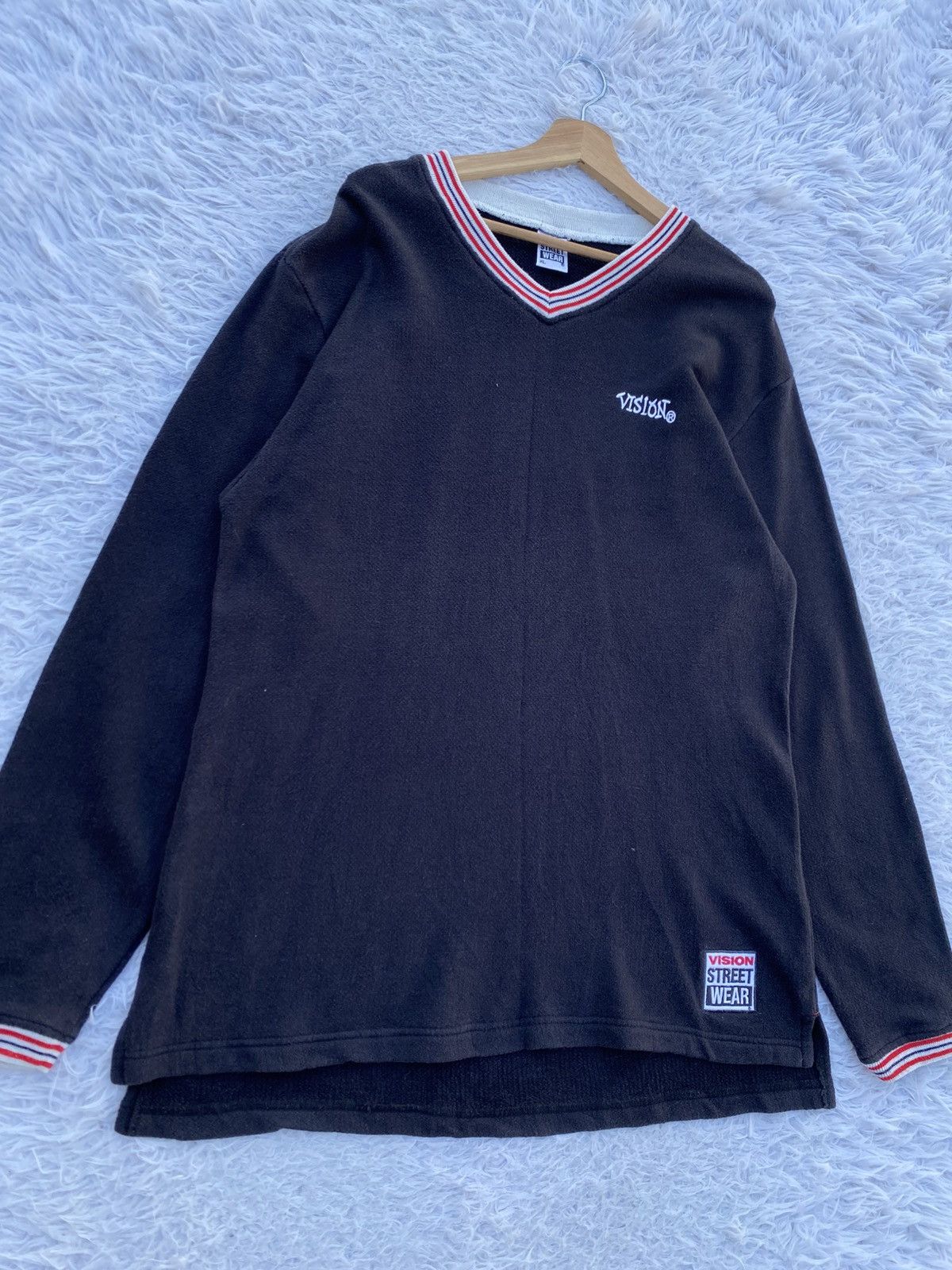 Vision Streetwear Rare Vintage 90s Vision Streetwear V Neck Sweatshirt Size US XL / EU 56 / 4 - 7 Thumbnail