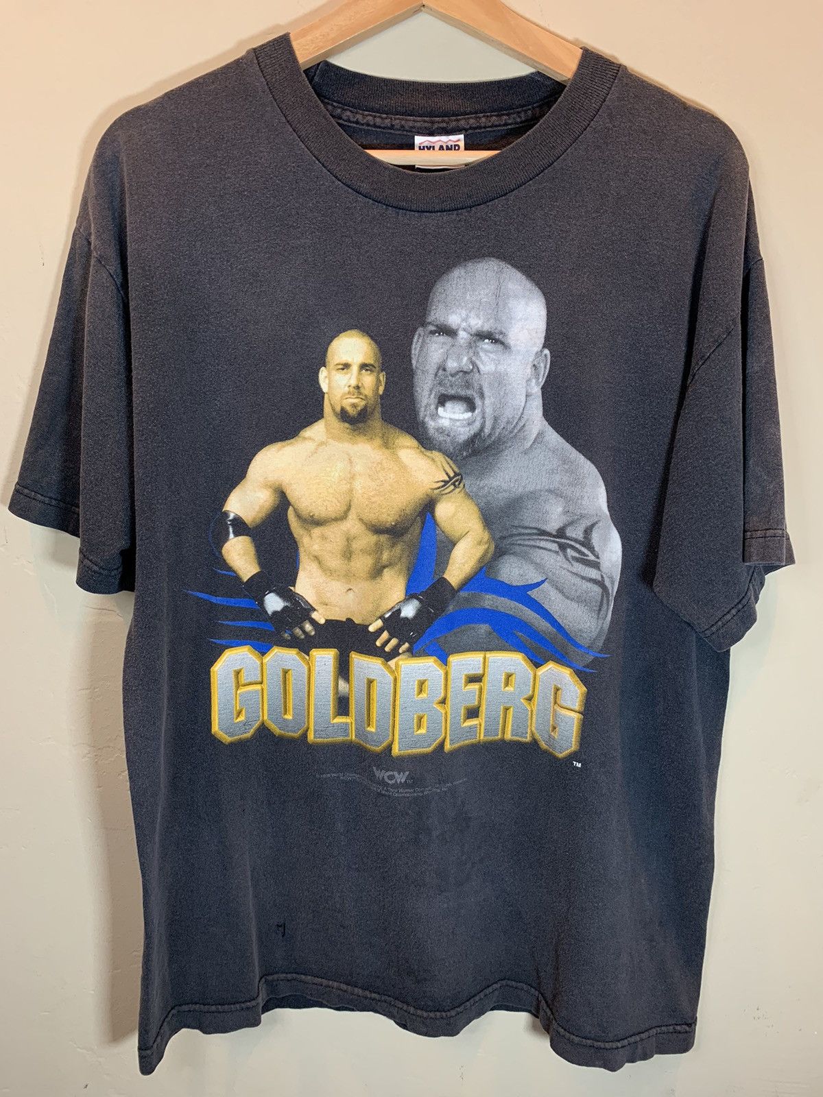 Vintage × WCW/nWo × WWF RARE* Vintage 90s Goldberg WCW Wrestling Faded WWF WWE Shirt Size US L / EU 52-54 / 3 - 1 Thumbnail
