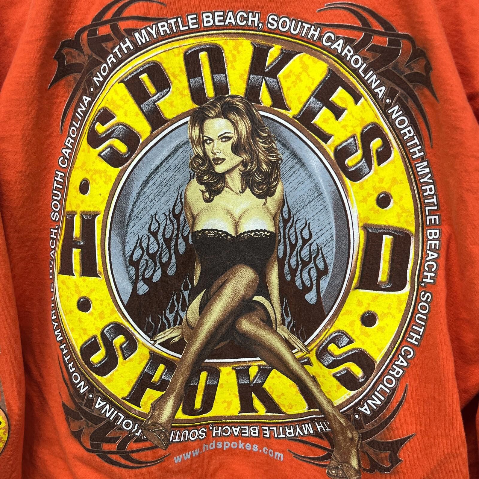 Harley Davidson Vintage Biker Hot Girl Boobs Flames Harley Shirt XL Size US XL / EU 56 / 4 - 2 Thumbnail