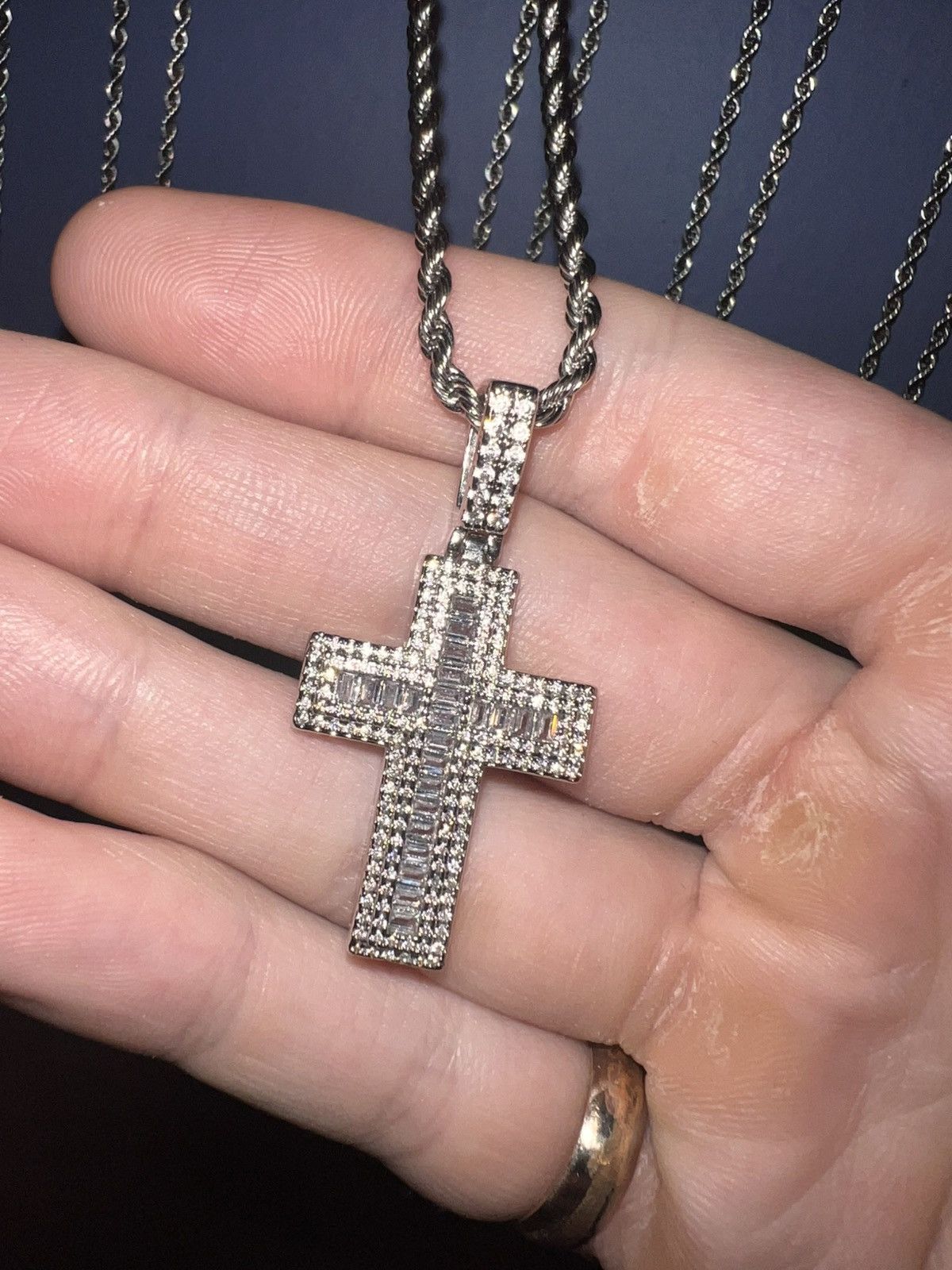 Other Luxury Iced Cross Pendant – Diamond Style Statement Chain Size ONE SIZE - 1 Preview