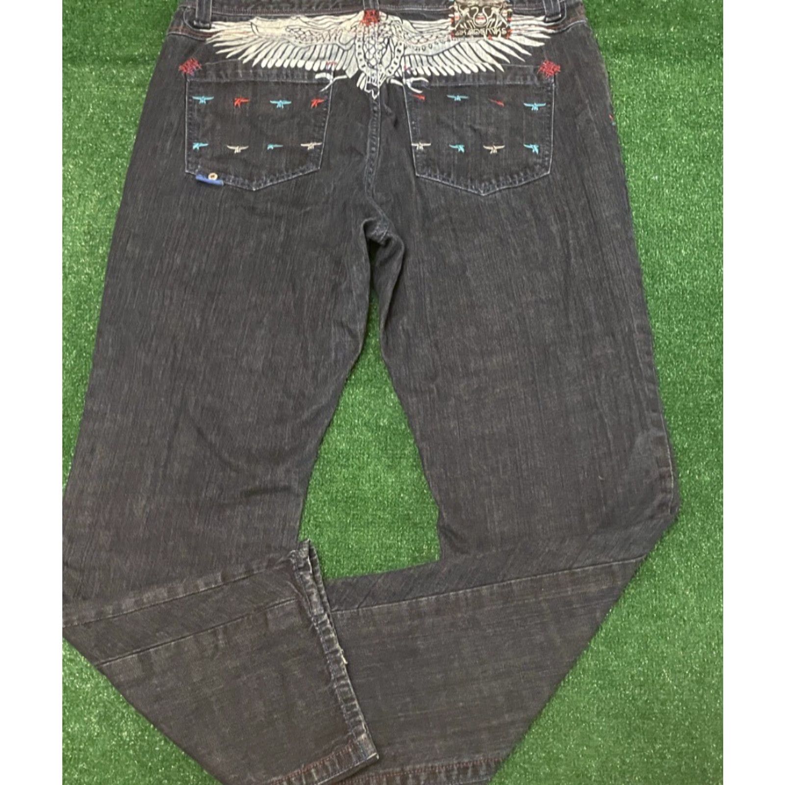 Akademiks VINTAGE Akademiks Jeans Baggy Skater Grunge Hip Hop Y2K VTG Mens 42 Wide-Leg 32 Inseam Blue Wings Size US 42 / EU 58 - 2 Thumbnail