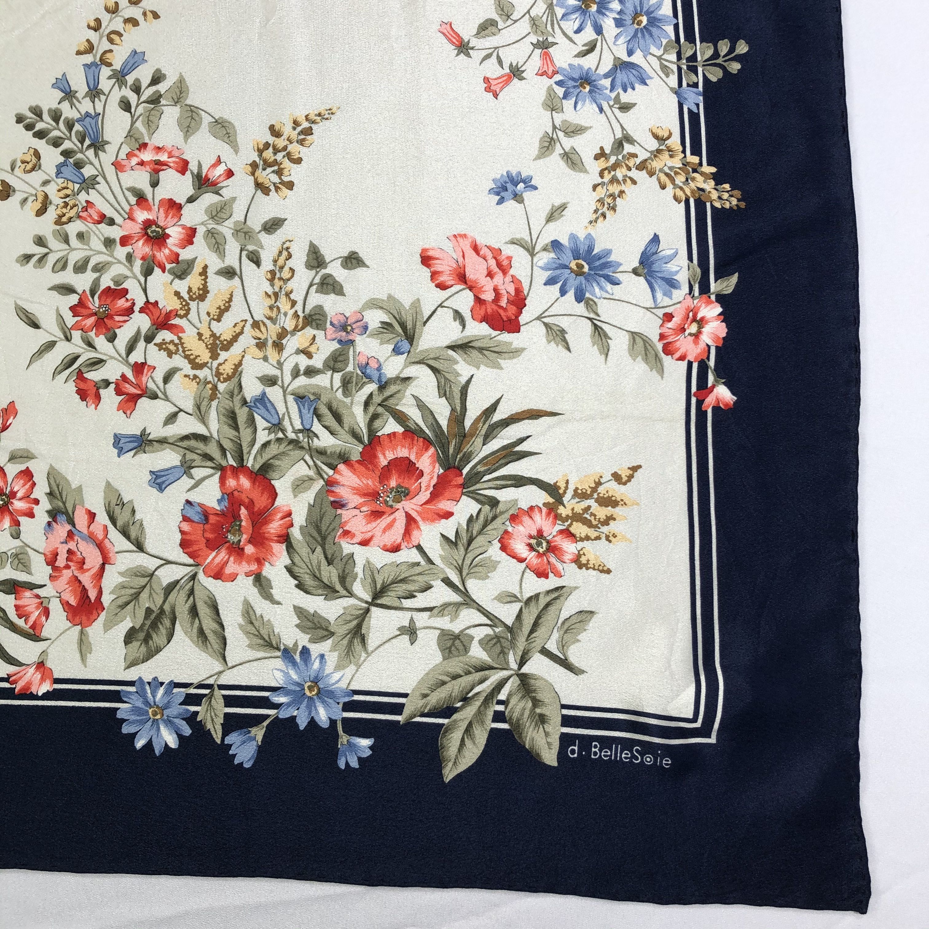 Vintage Vintage D.Bellesoie Silk Scarf Size ONE SIZE - 3 Thumbnail
