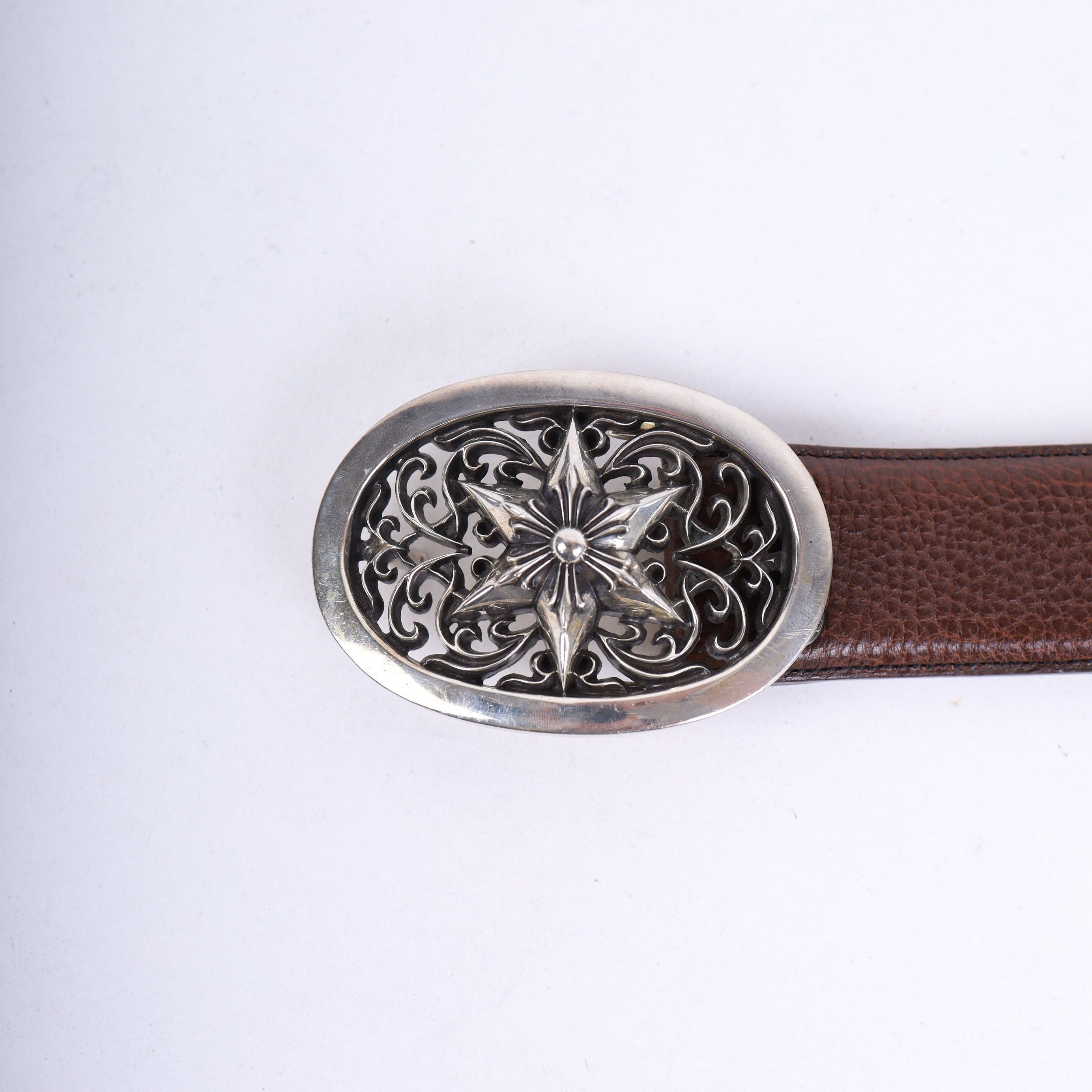 Chrome Hearts Chrome Hearts Star Oval Cross Brown Belt Size 38 - 13 Thumbnail