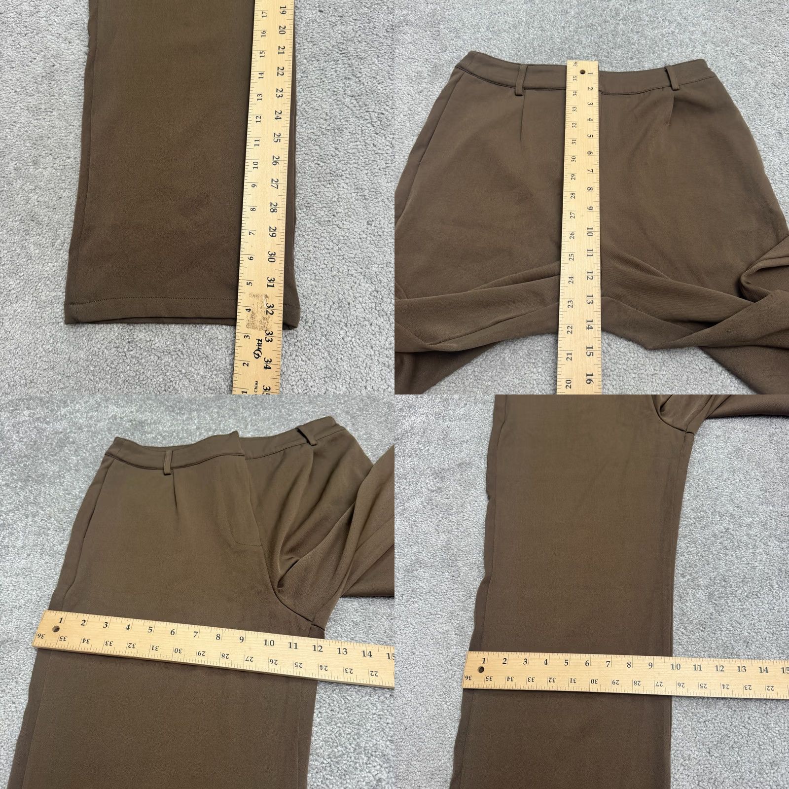 Boohoo Boohoo Woven Trouser Dress Pants Women 6 Brown Tan High Rise Casual Belt Bag NWT Size 28" / US 6 / IT 42 - 9 Thumbnail