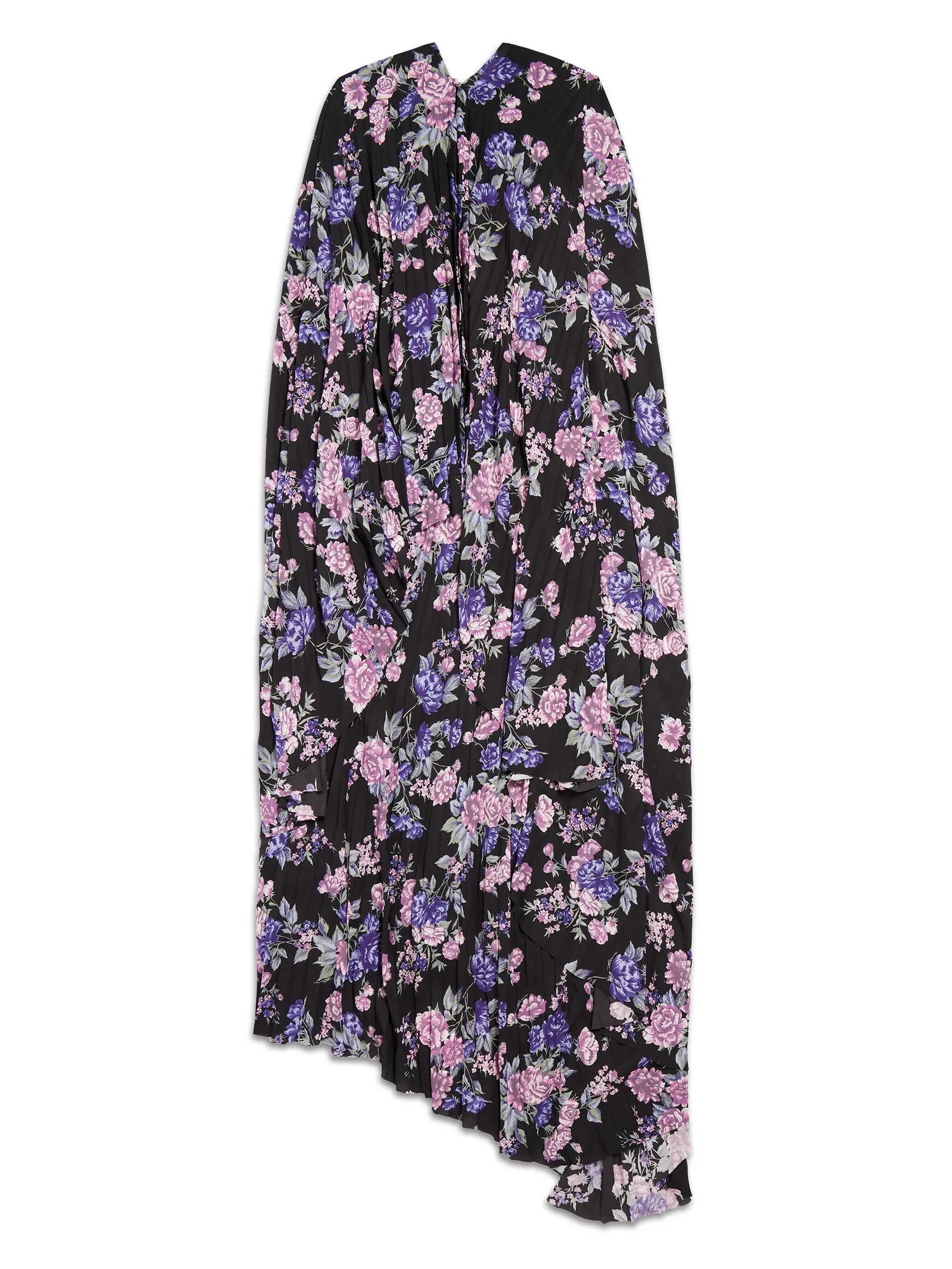 Balenciaga oc11z0825 Floral Circle Pleated Dress in Multicolor Size L / US 10 / IT 46 - 7 Thumbnail