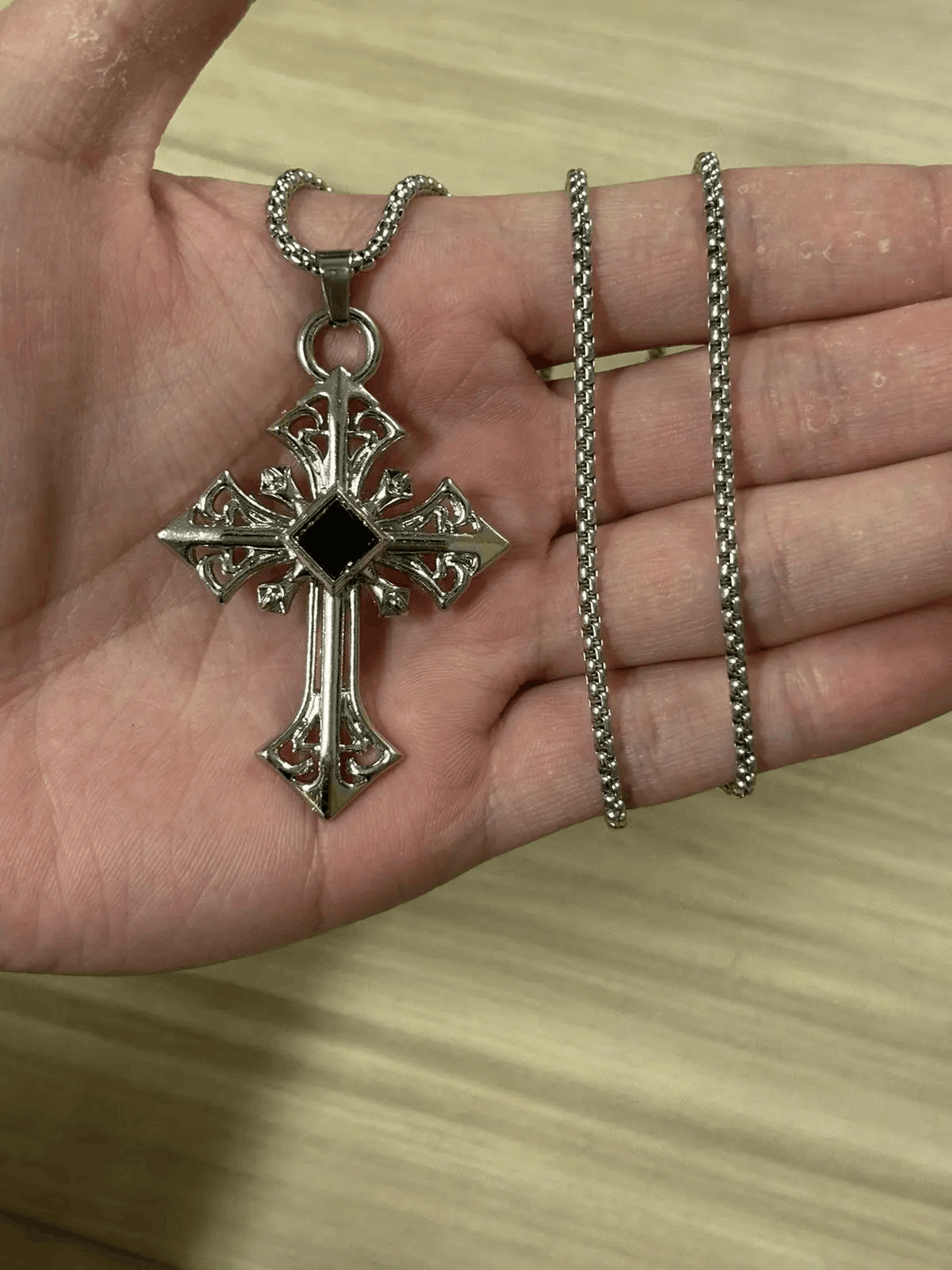 Japanese Brand GA2b - Black Ore Cross Necklace Size ONE SIZE - 1 Thumbnail