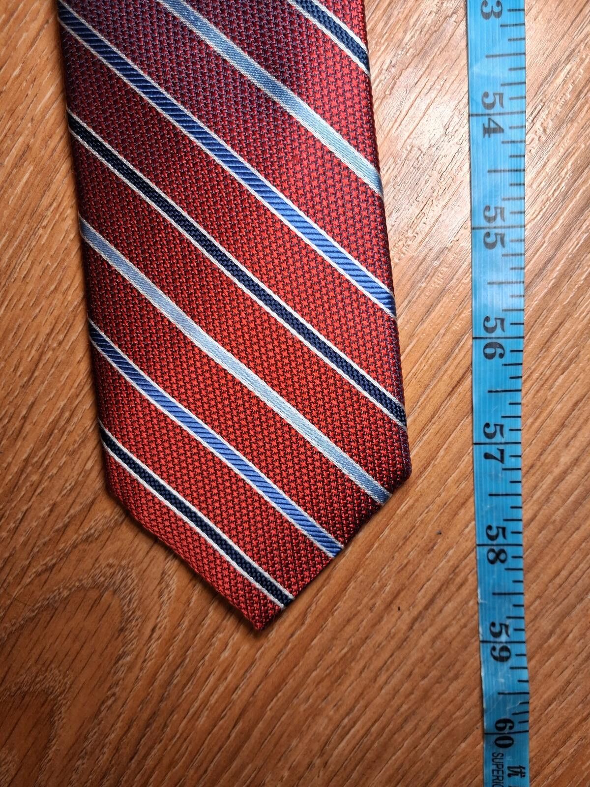 Hart Schaffner Marx Hart Schaffner Marx Silk Tie Red Striped Houndstooth Italy Size ONE SIZE - 7 Thumbnail