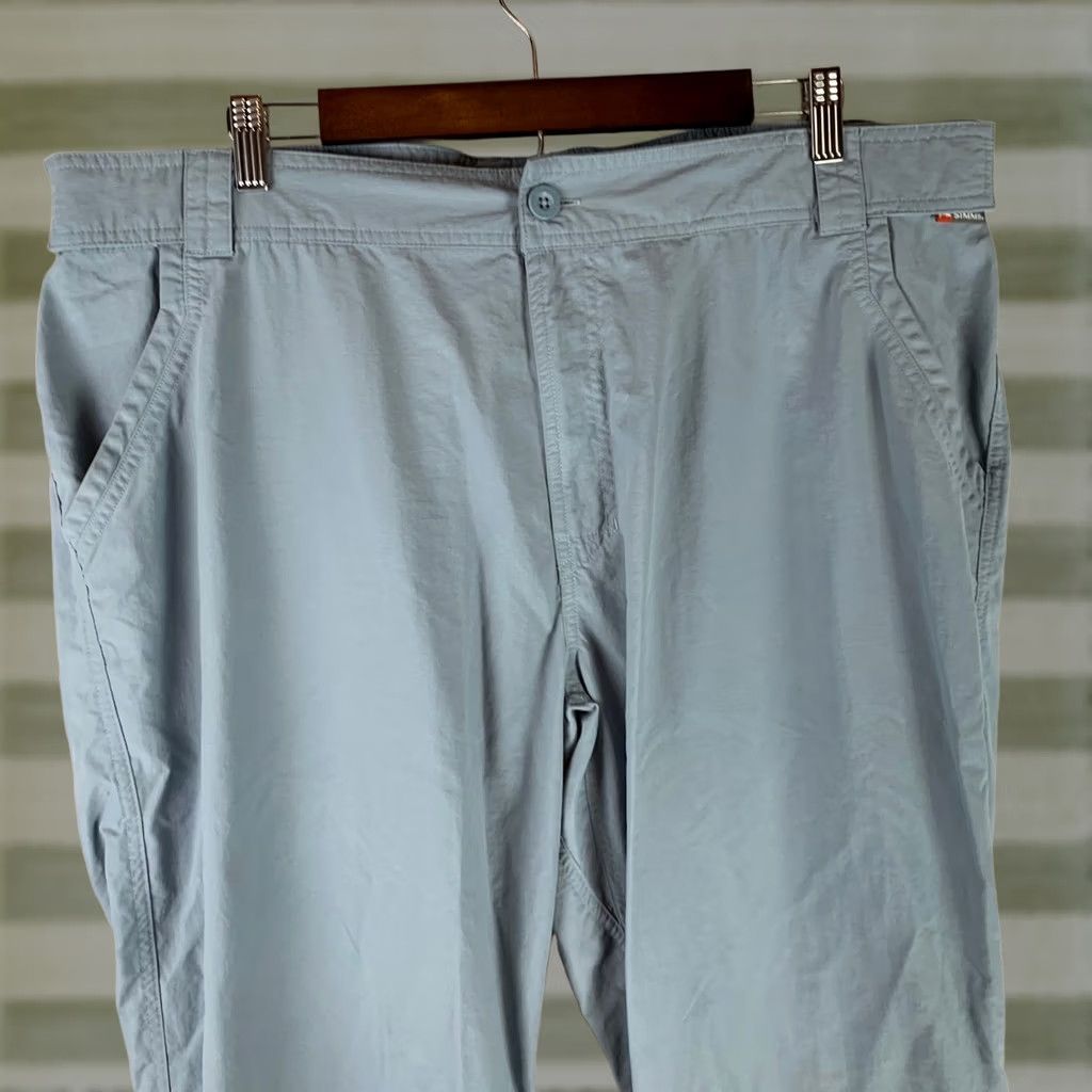 Vintage Simms Fishing Pants Mens XXL Light Blue Lightweight Nylon Quick-Dry Outdoor Size US 39 - 1 Thumbnail