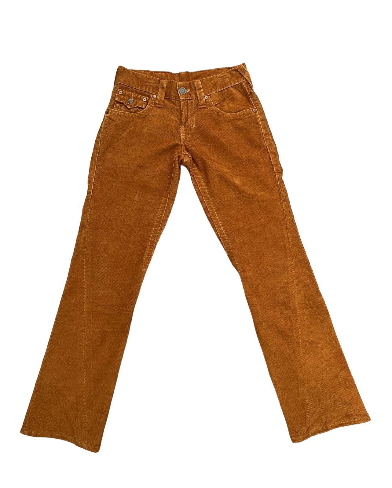 True Religion Vintage 2000s True Religion #803 Orange Corduroy Flare Pant Size US 28 / EU 44 - 1 Thumbnail