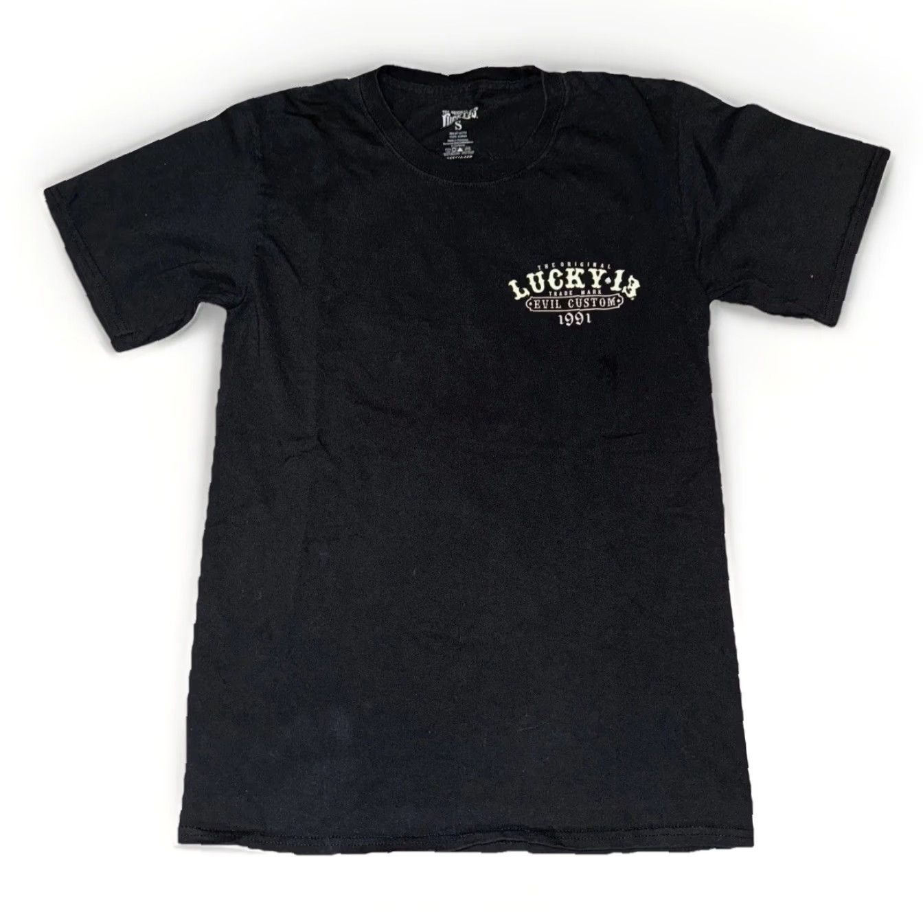 Vintage Lucky 13 T-Shirt Black S Mens Graphic Print Short Sleeve Vintage? (Note: Ensure no extra words; re-evaluate) Size US S / EU 44-46 / 1 - 2 Thumbnail