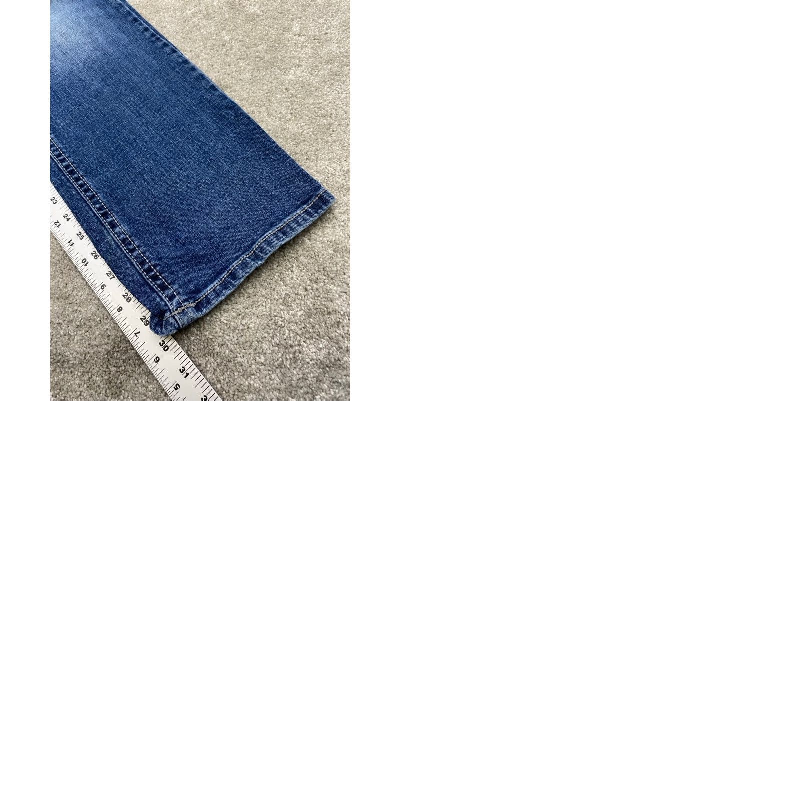 Denime AXEL Jeans Denim 36x32 Athletic Mens 5-Pocket Straight Blue Cotton Spandex Medium Wash Regular Rise Button Zip 36 Inseam 38 Waist Size US 36 / EU 52 - 11 Thumbnail
