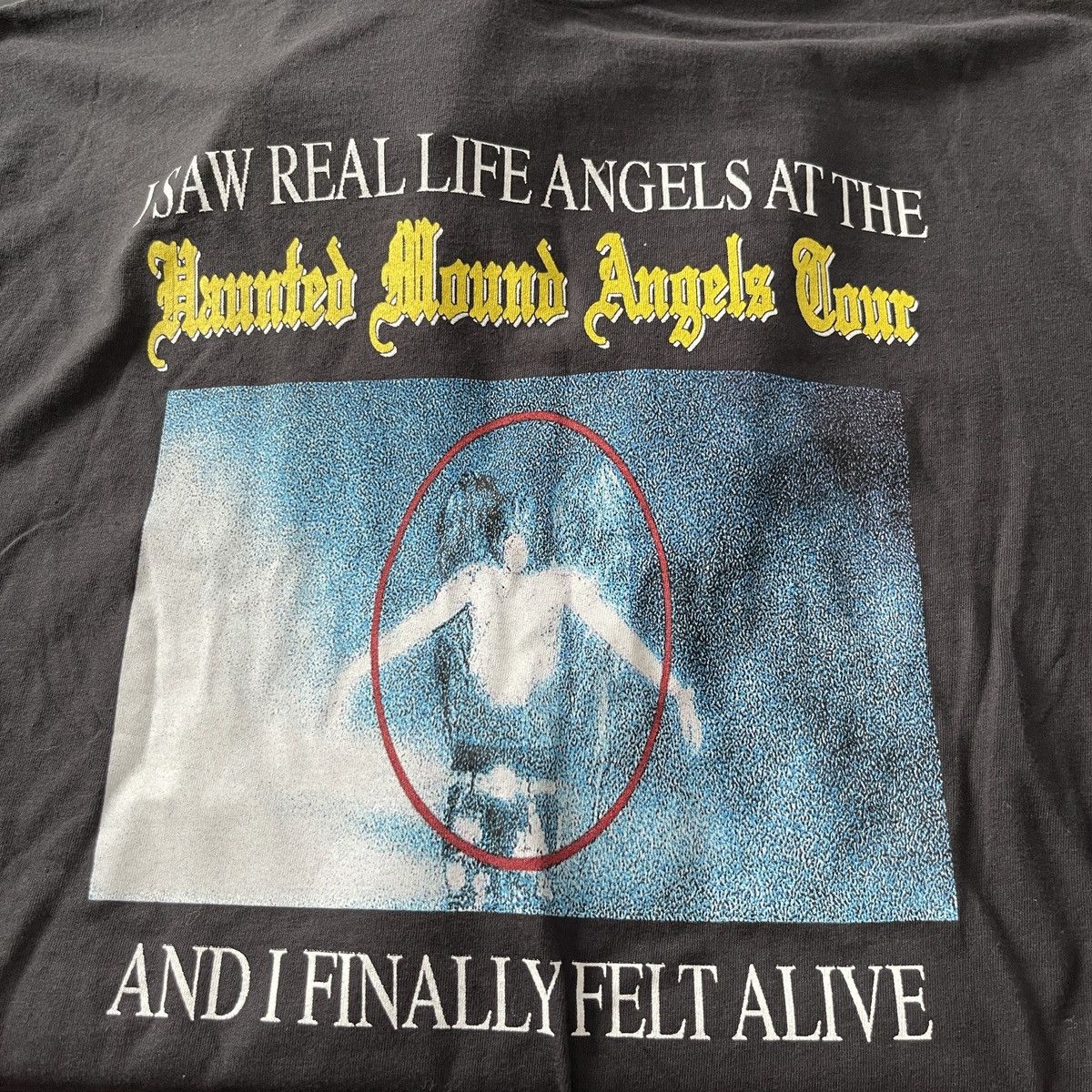 image of Haunted Mound Angels Tour Shirt in Black, Men's (Size XL)