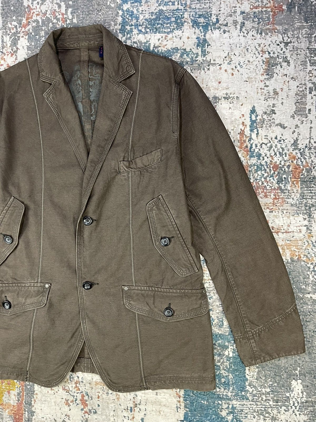 Japanese Brand Khaki Brown Multi Pocket Casual Jackets Size US XL / EU 56 / 4 - 3 Thumbnail