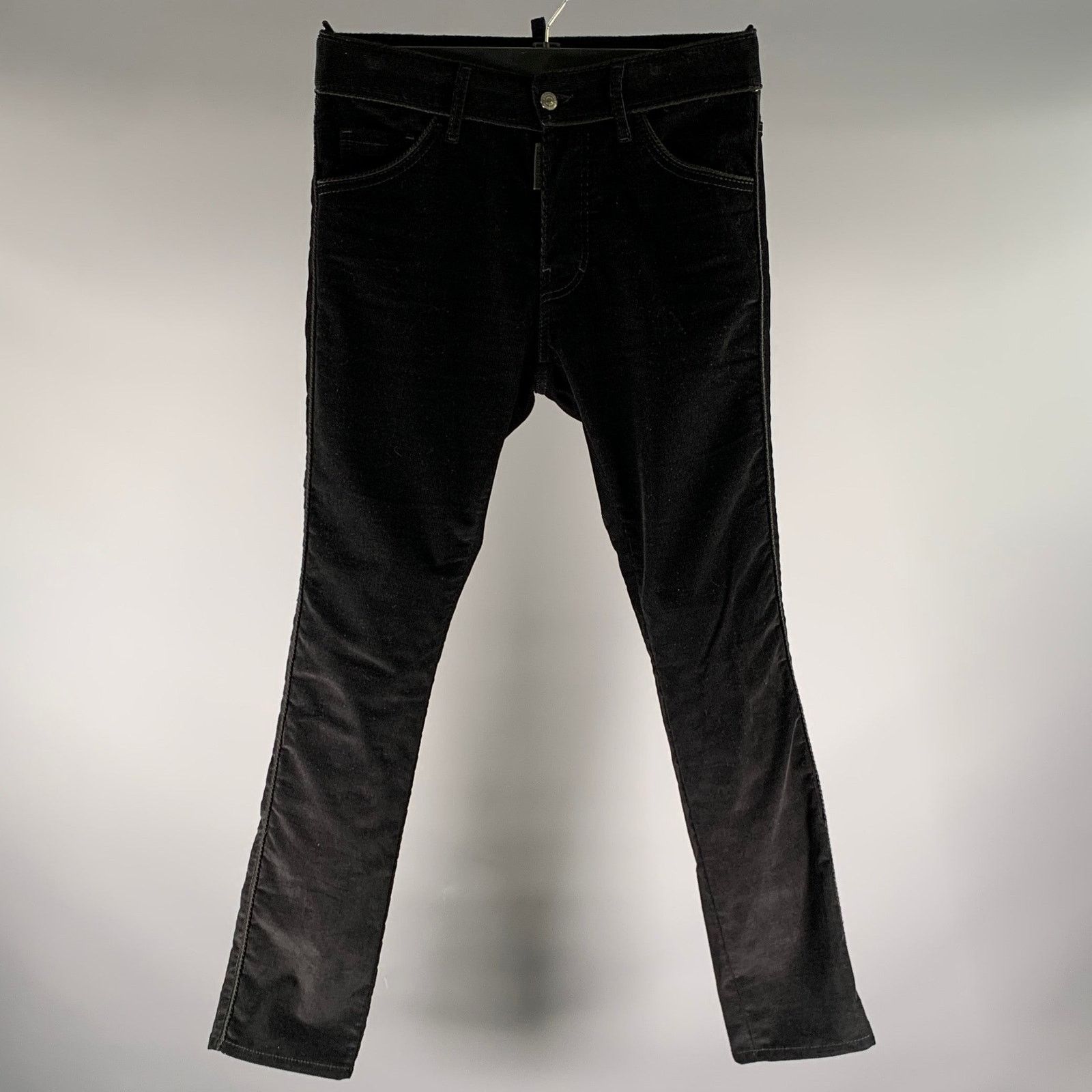 Dsquared2 DSQUARED2 Black Corduroy Cotton Button Fly Casual Pants Size US 30 / EU 46 - 1 Thumbnail