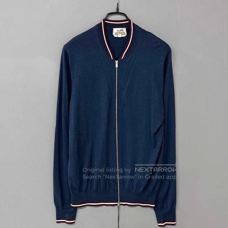 Hermes Hermes Dark blue cashmere zipper jacket Size US M / EU 48-50 / 2 - 1 Thumbnail